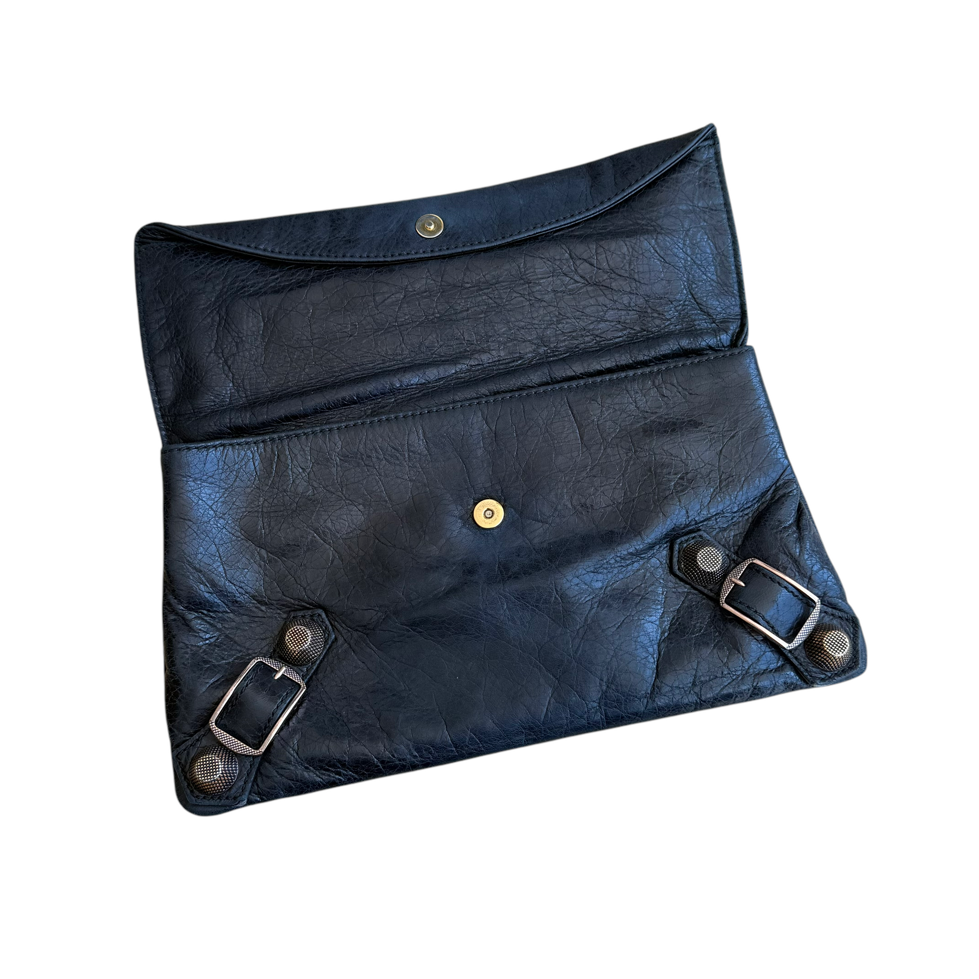 balenciaga black motocross clutch bag
