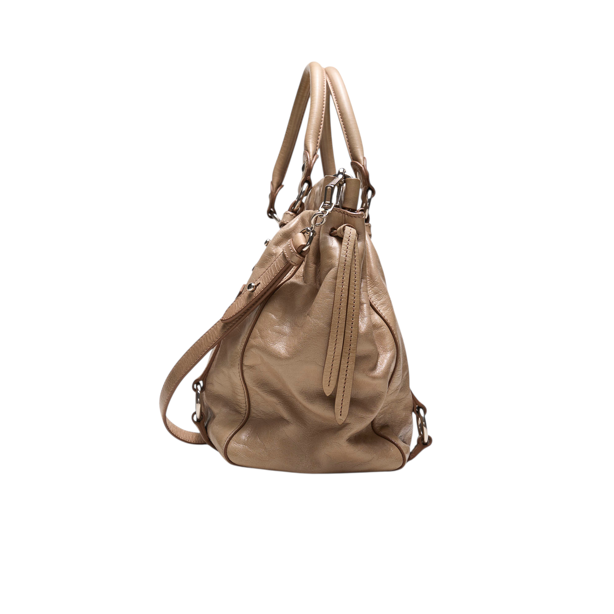 miu miu 2000s tan vitello bag