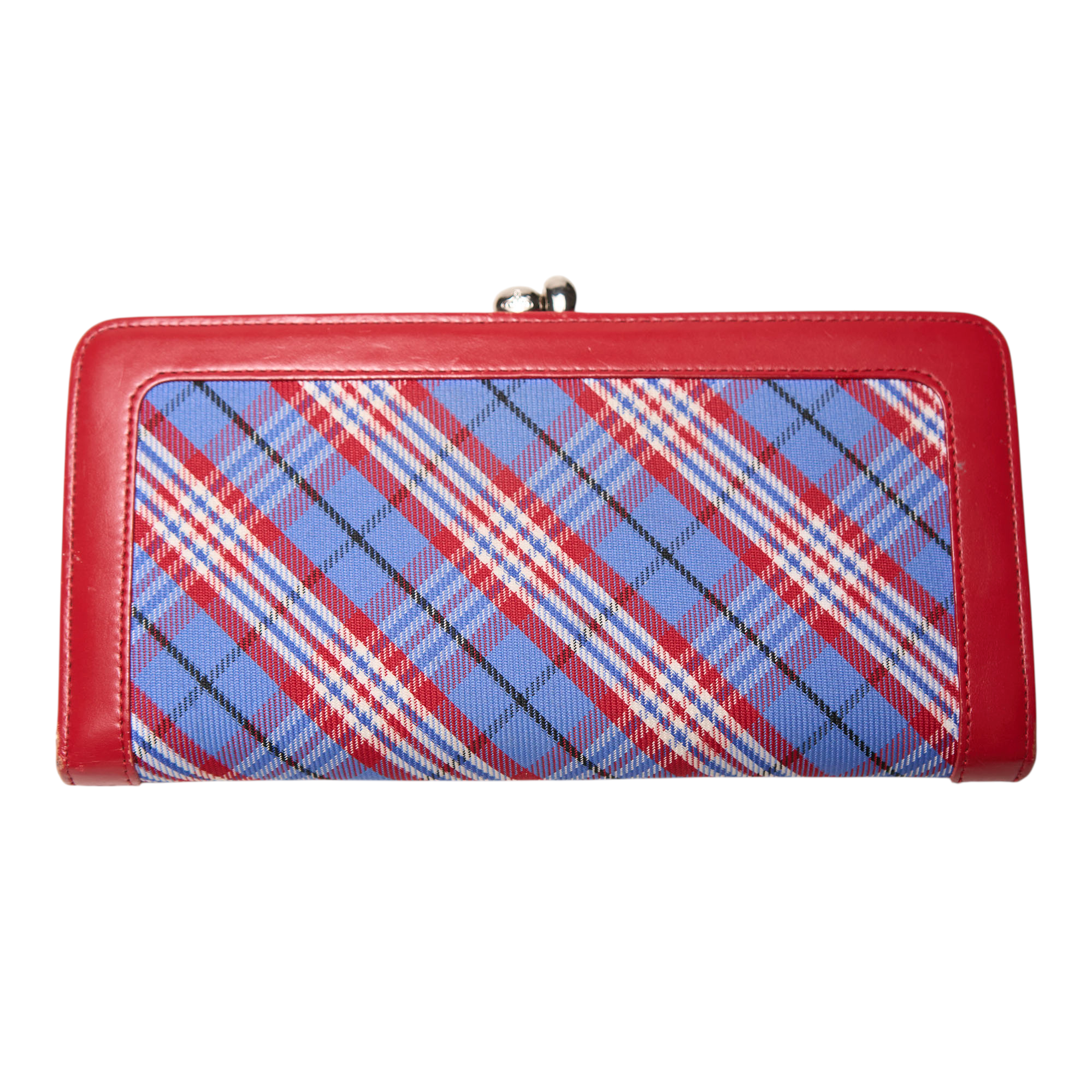 vivienne westwood red and blue plaid wallet