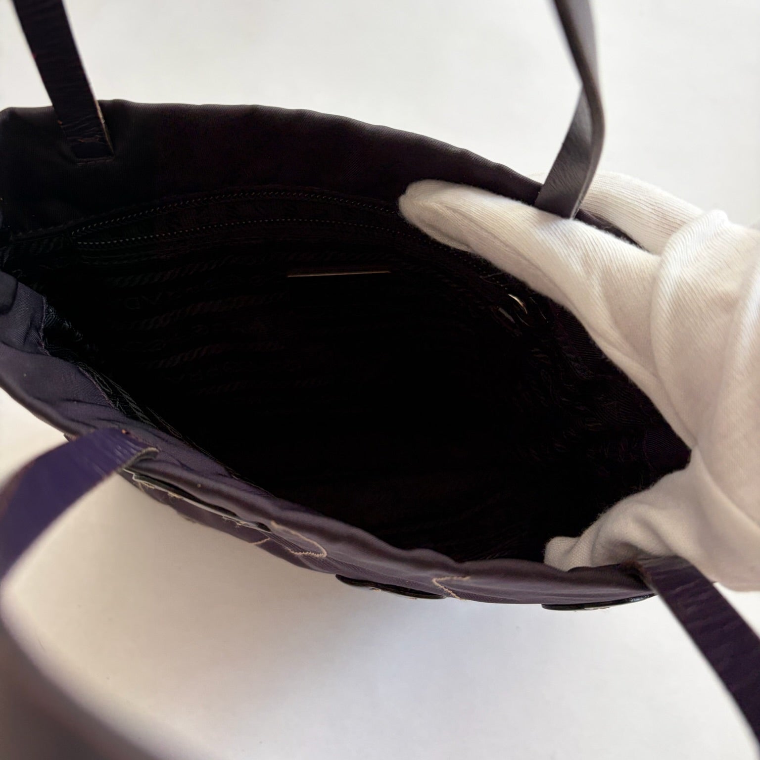 prada 2000s purple flower bag