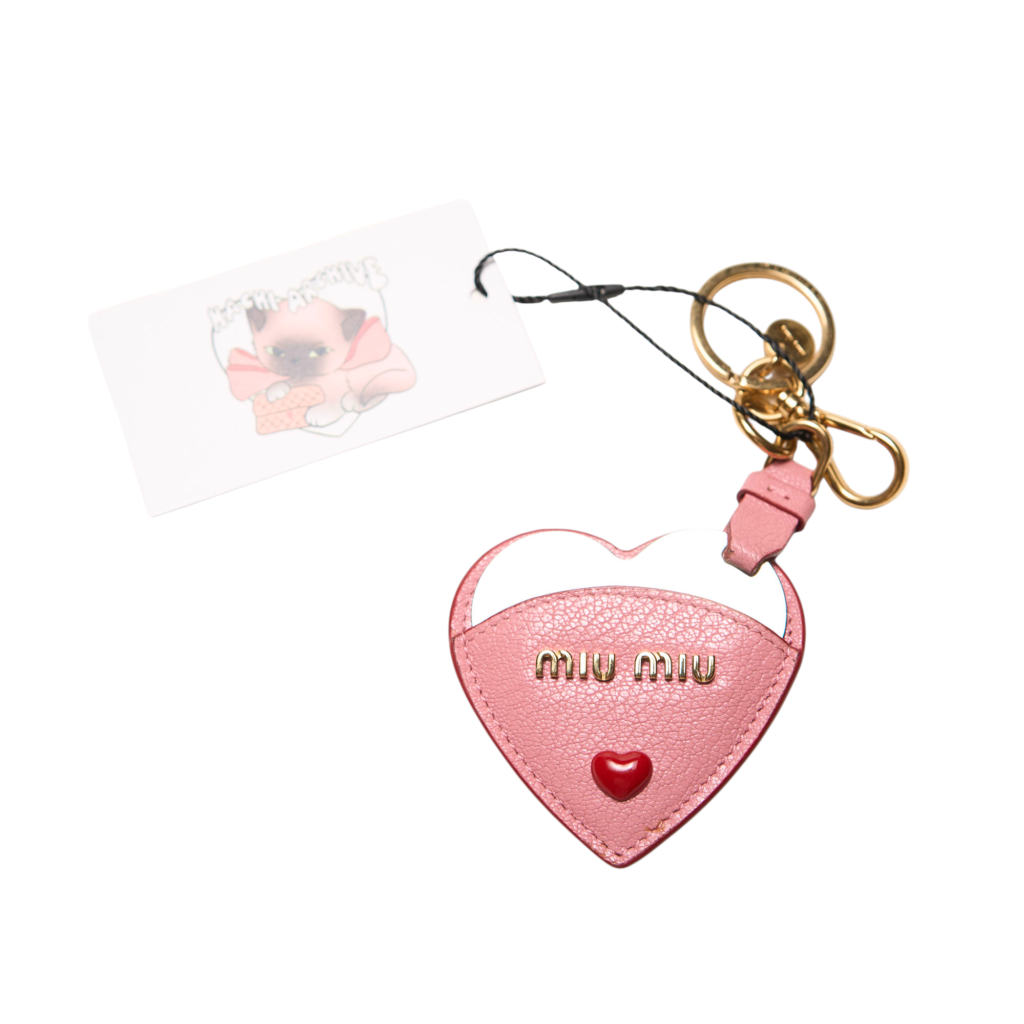 miu miu pink heart bag charm