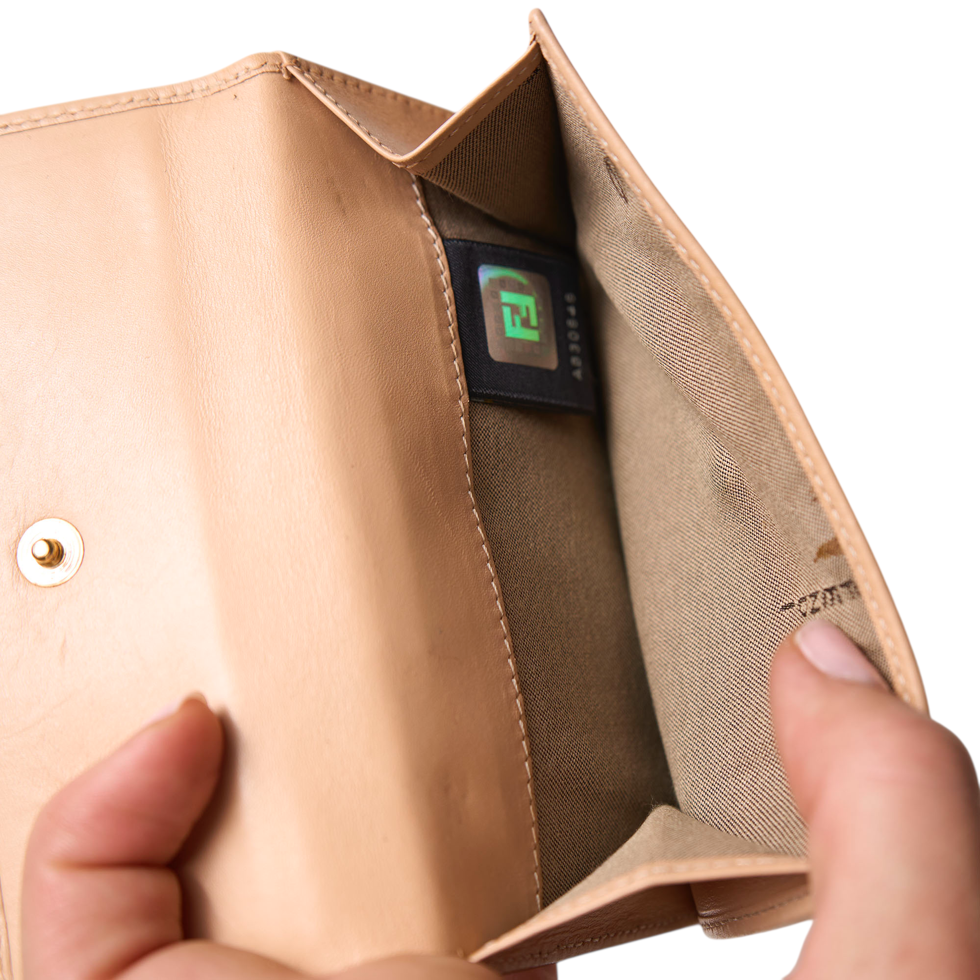 fendi 2000s tan wallet