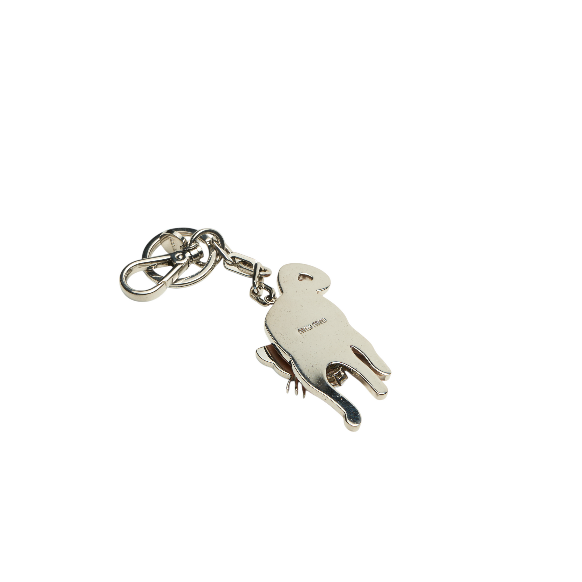 miu miu pink cat keychain