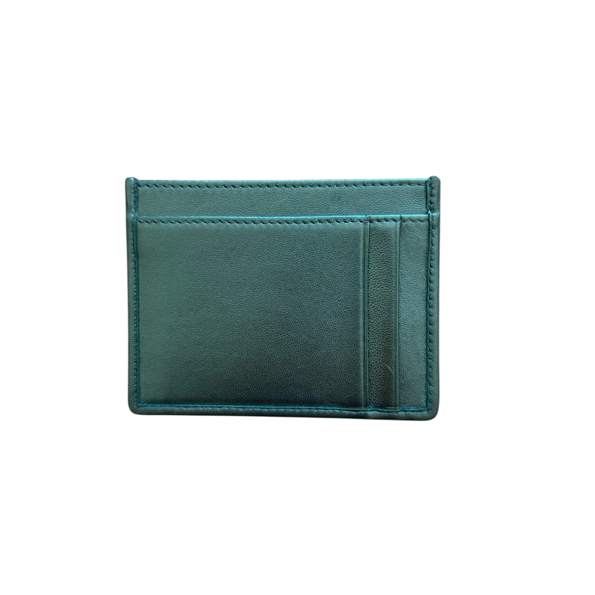 miu miu metallic blue matelassé cardholder