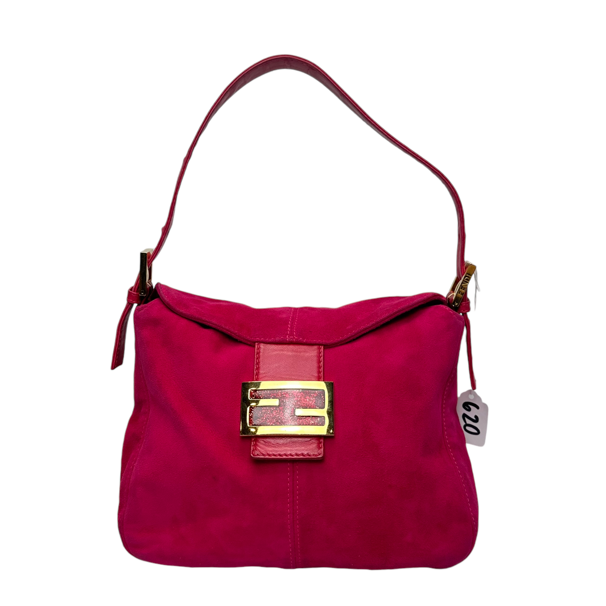 fendi 2000s pink suede mamma baguette