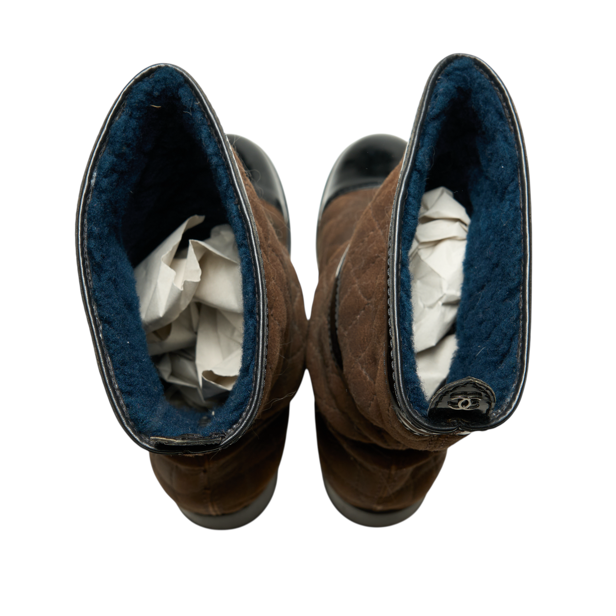 chanel 2000s brown suede boots