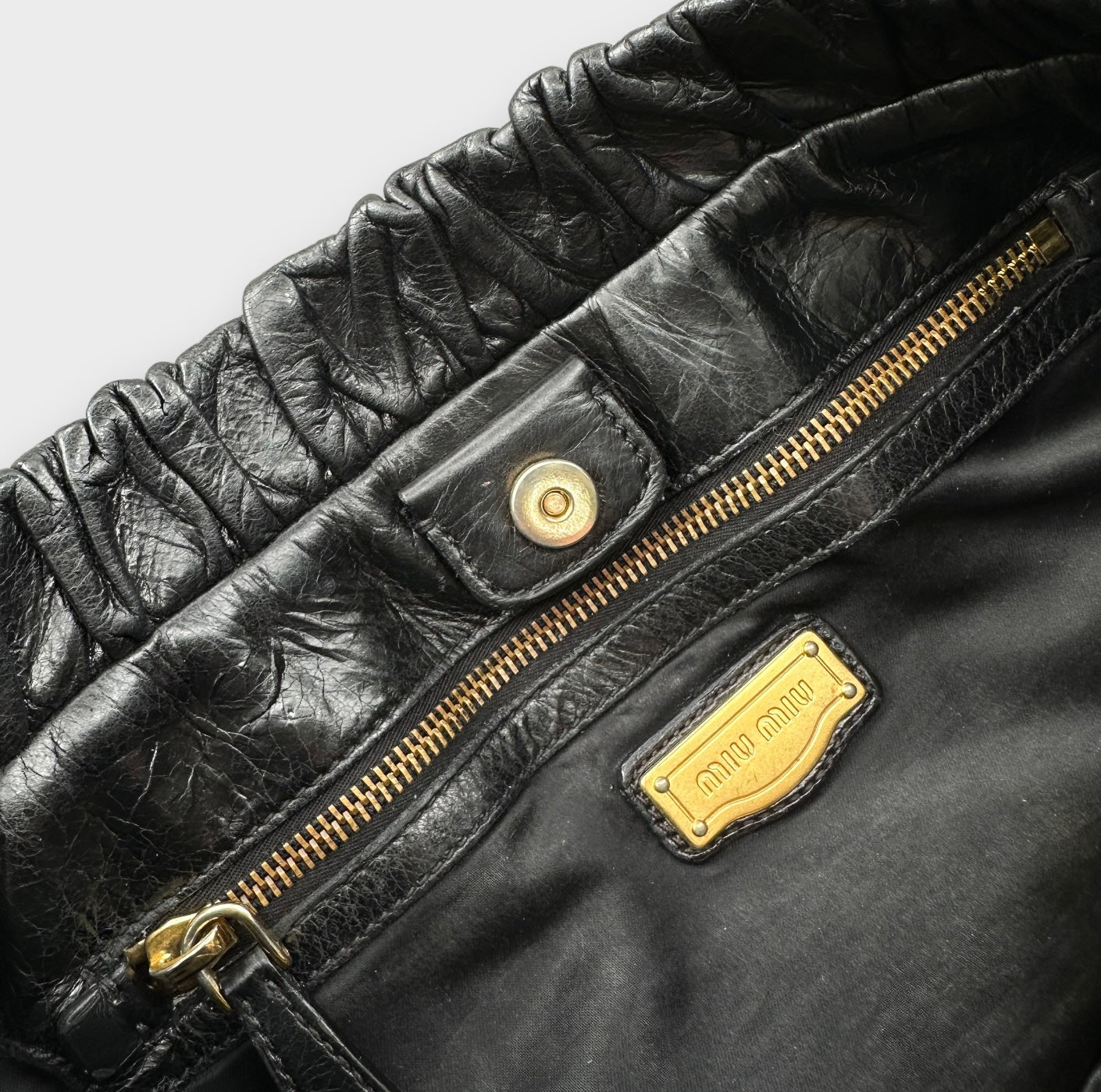 miu miu black vitello shoulder bag