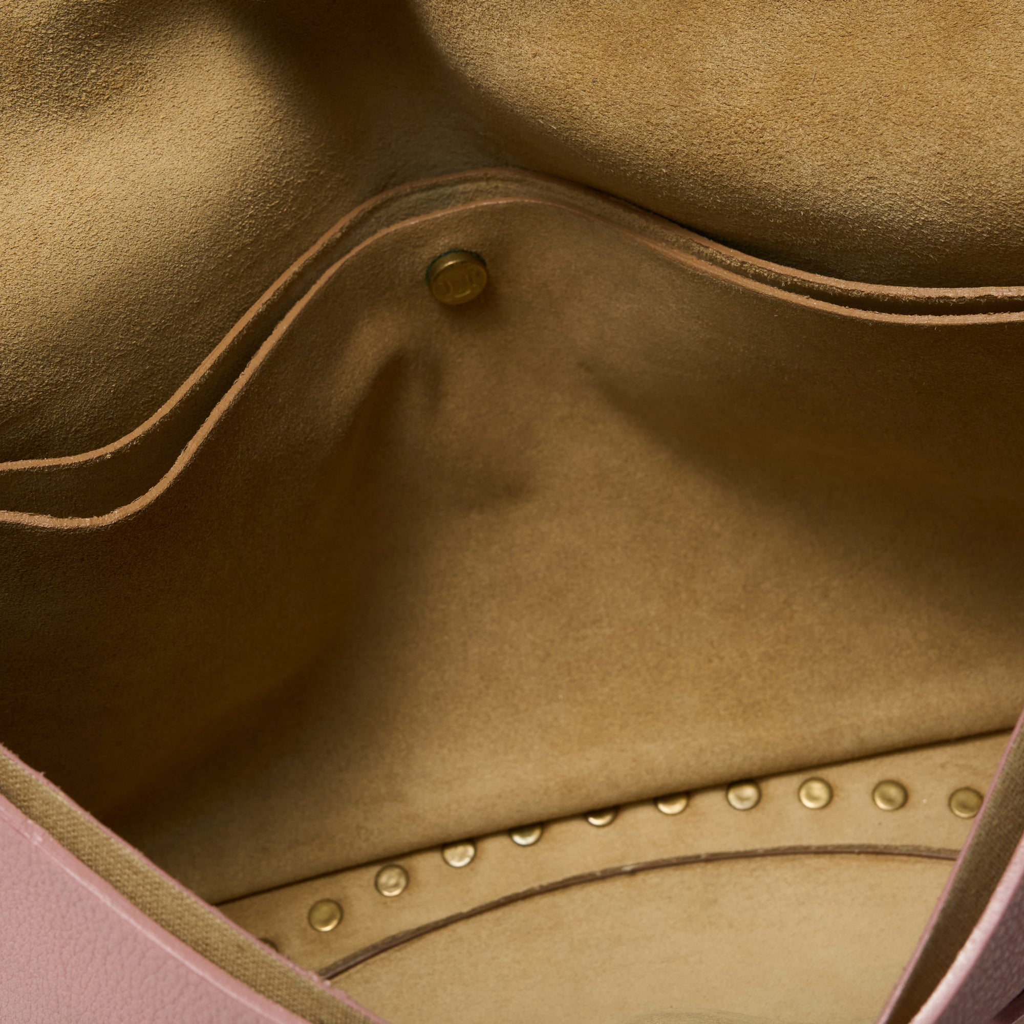 celine 2000s pink studded shoulder bag
