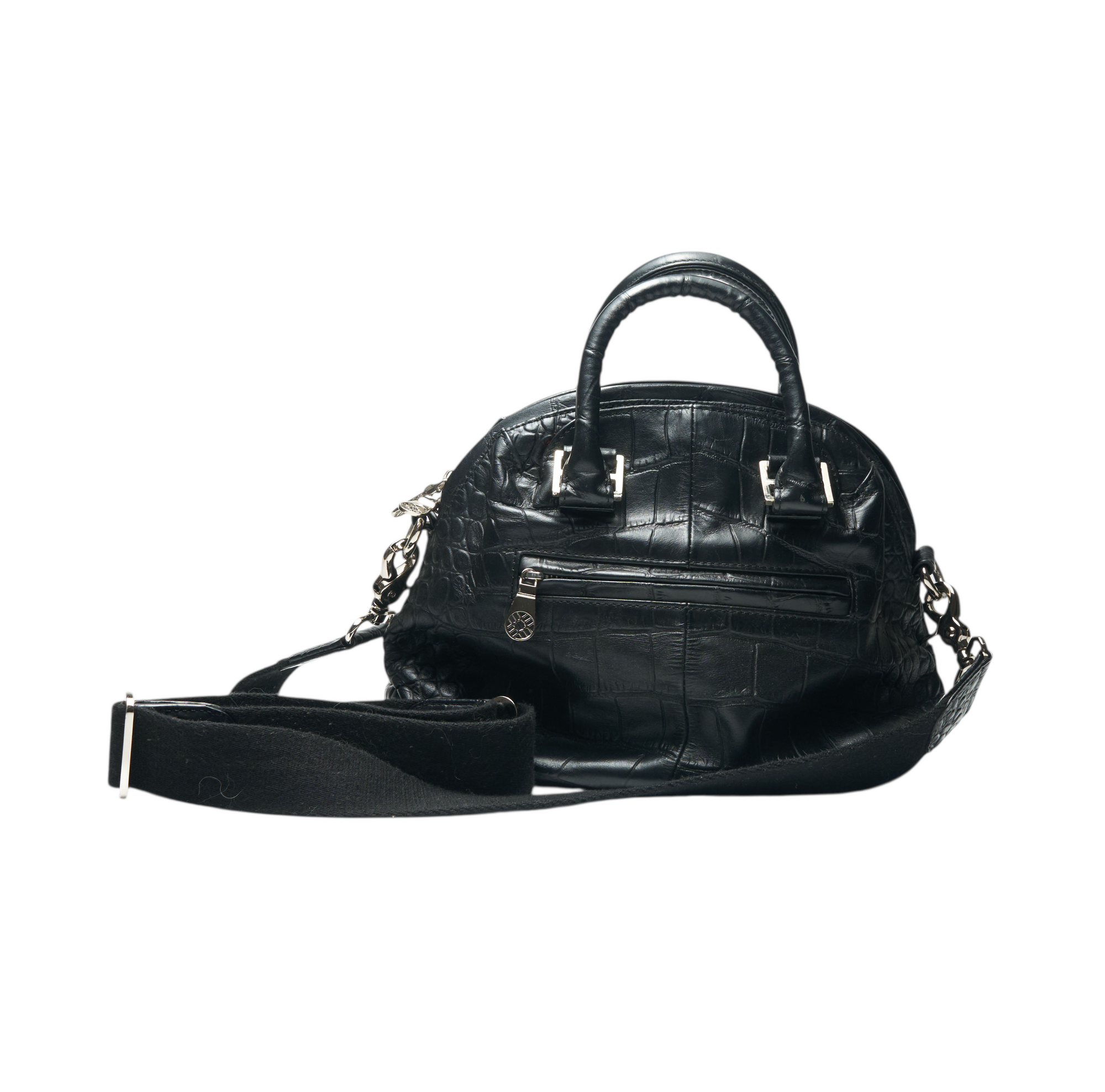 muta 8 black crocodile mini bag
