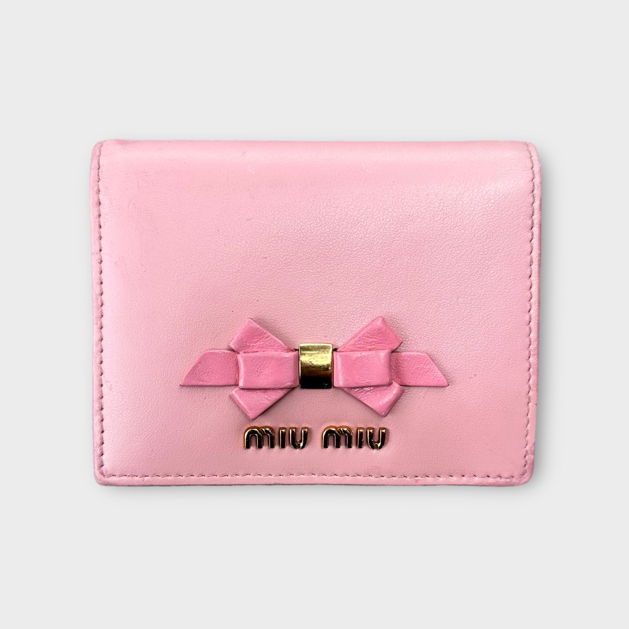 miu miu pink bow wallet