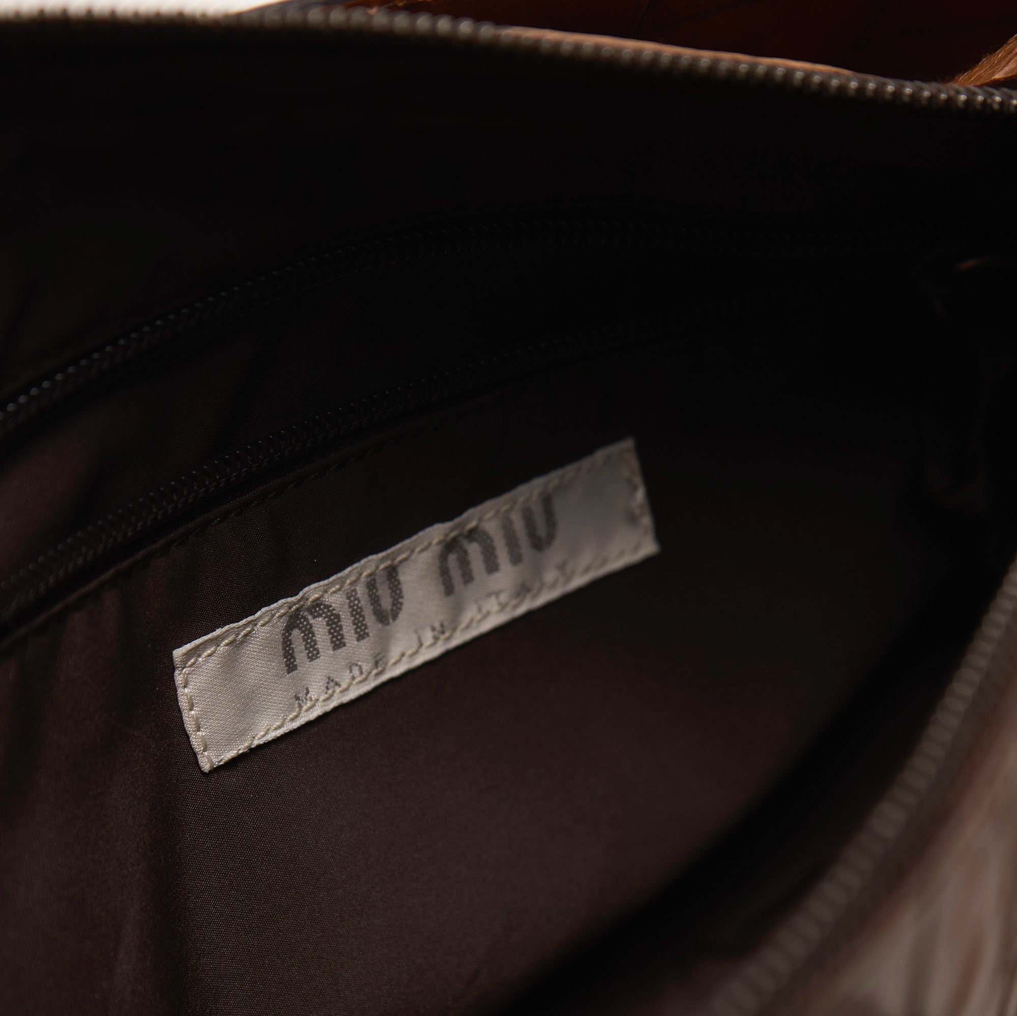 miu miu 2000s brown bow bag