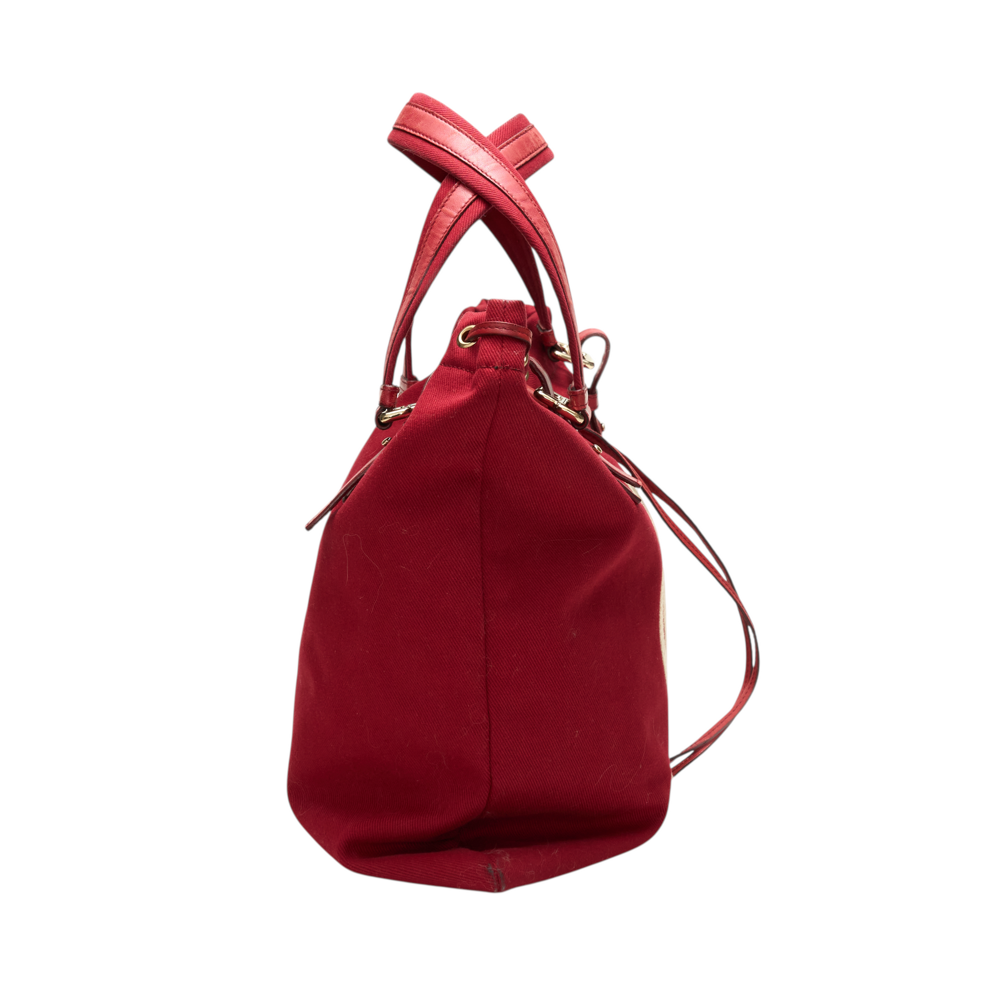 ysl 2000s red kahala tote bag