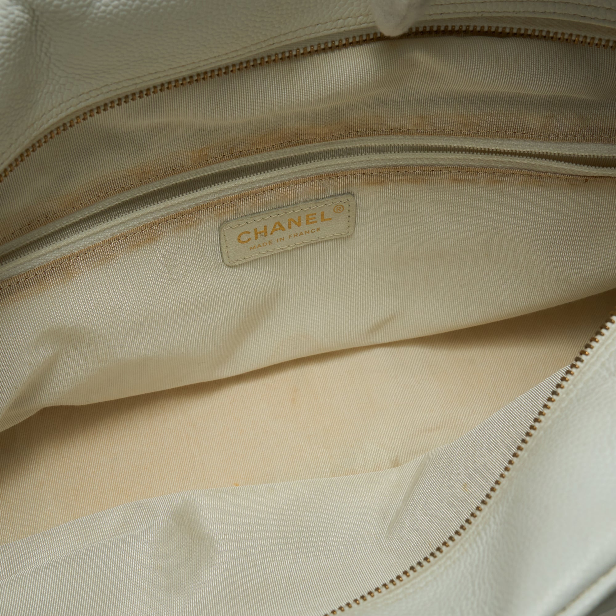 chanel 2003 white bowling bag