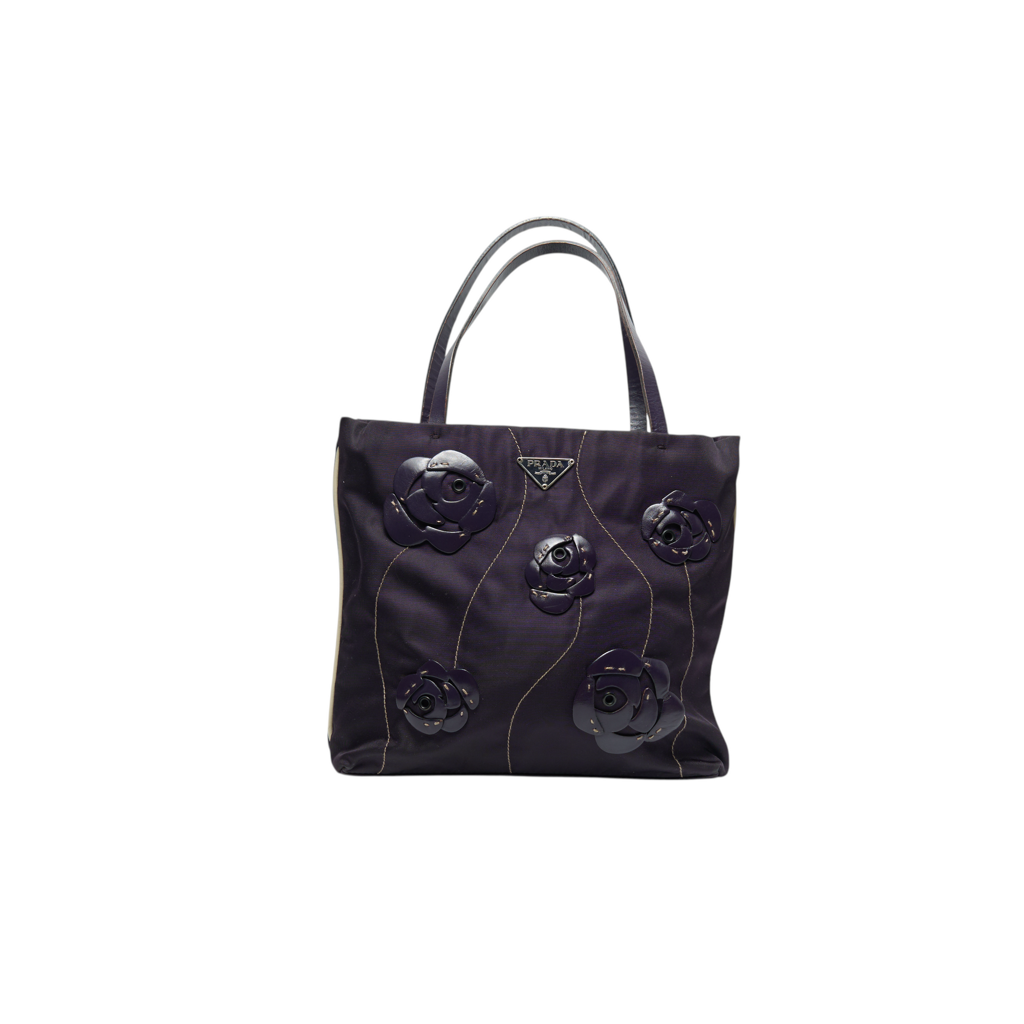 prada 2000s purple flower bag
