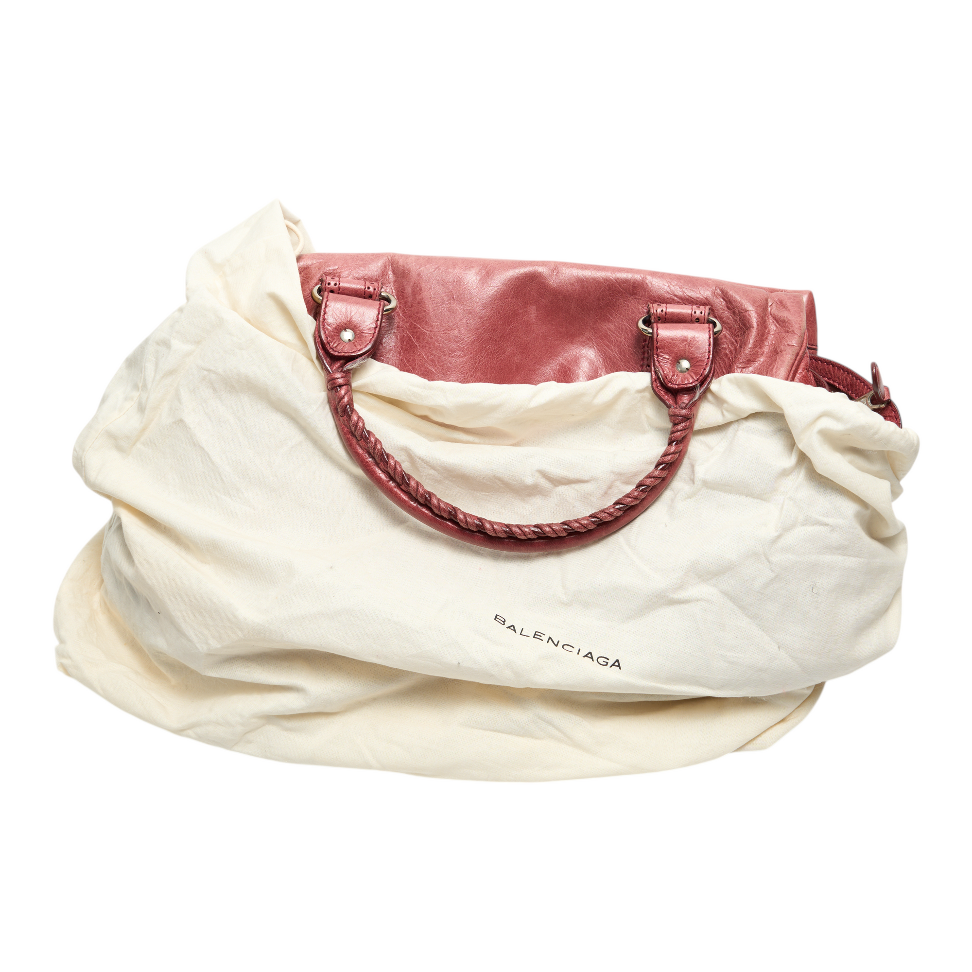 balenciaga 2000s light red motorcycle bag