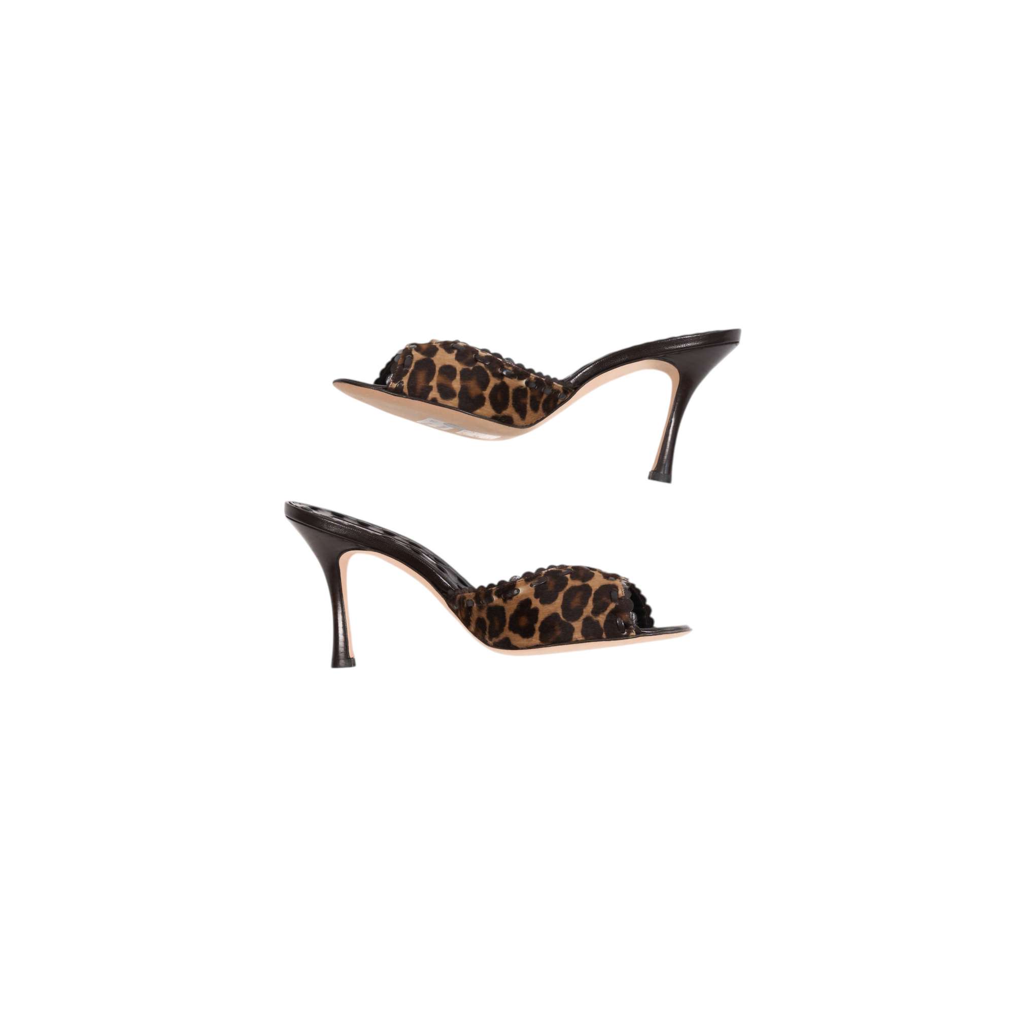 manolo blahnik 2000s leopard heels