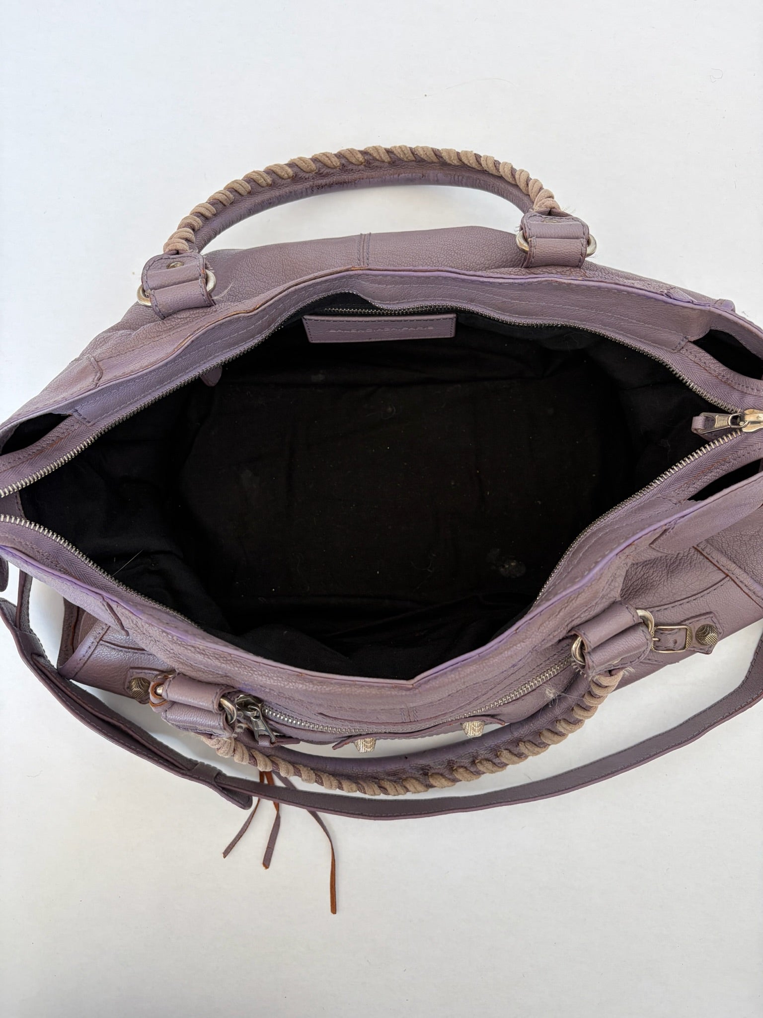 balenciaga 2000s light purple city bag