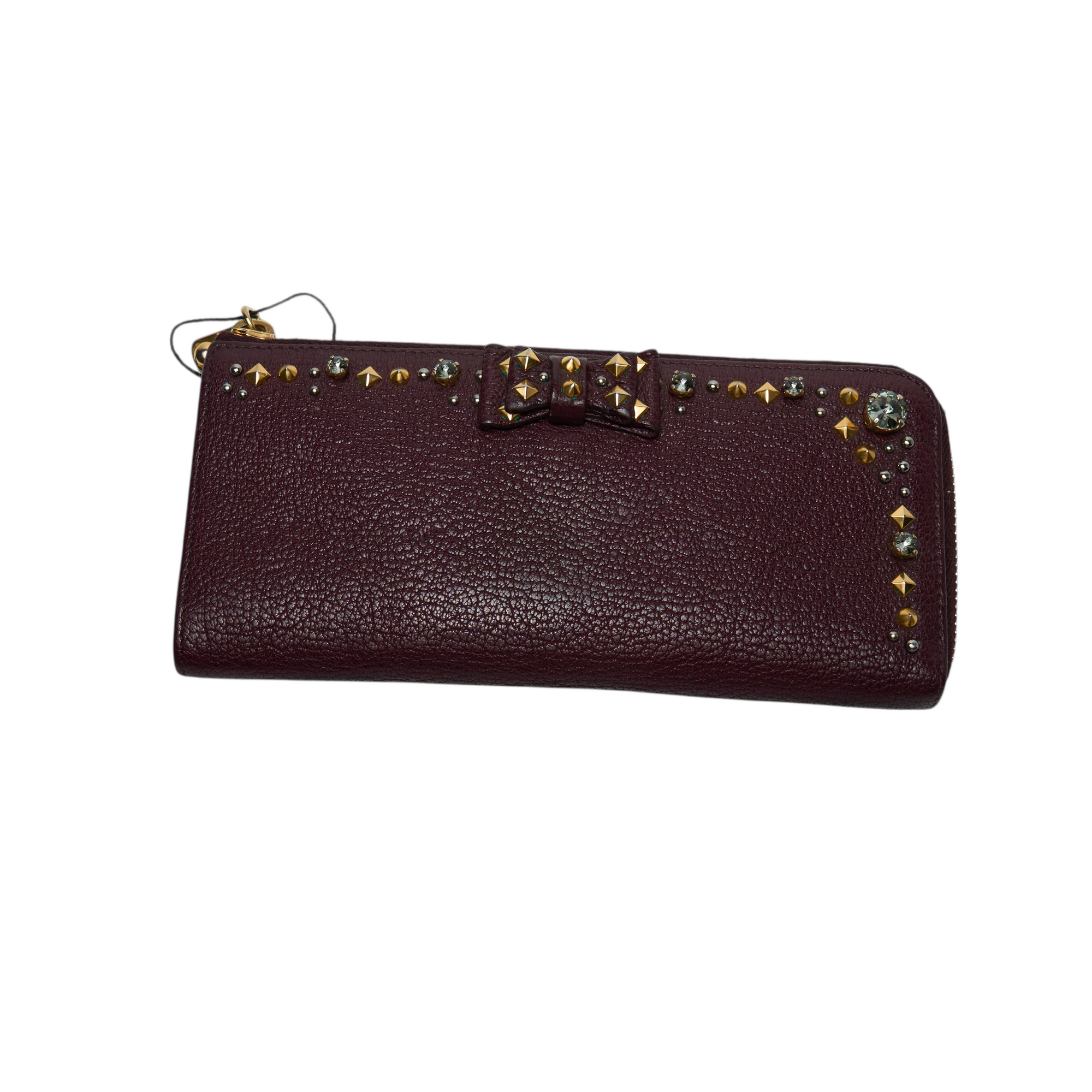miu miu purple bow long wallet