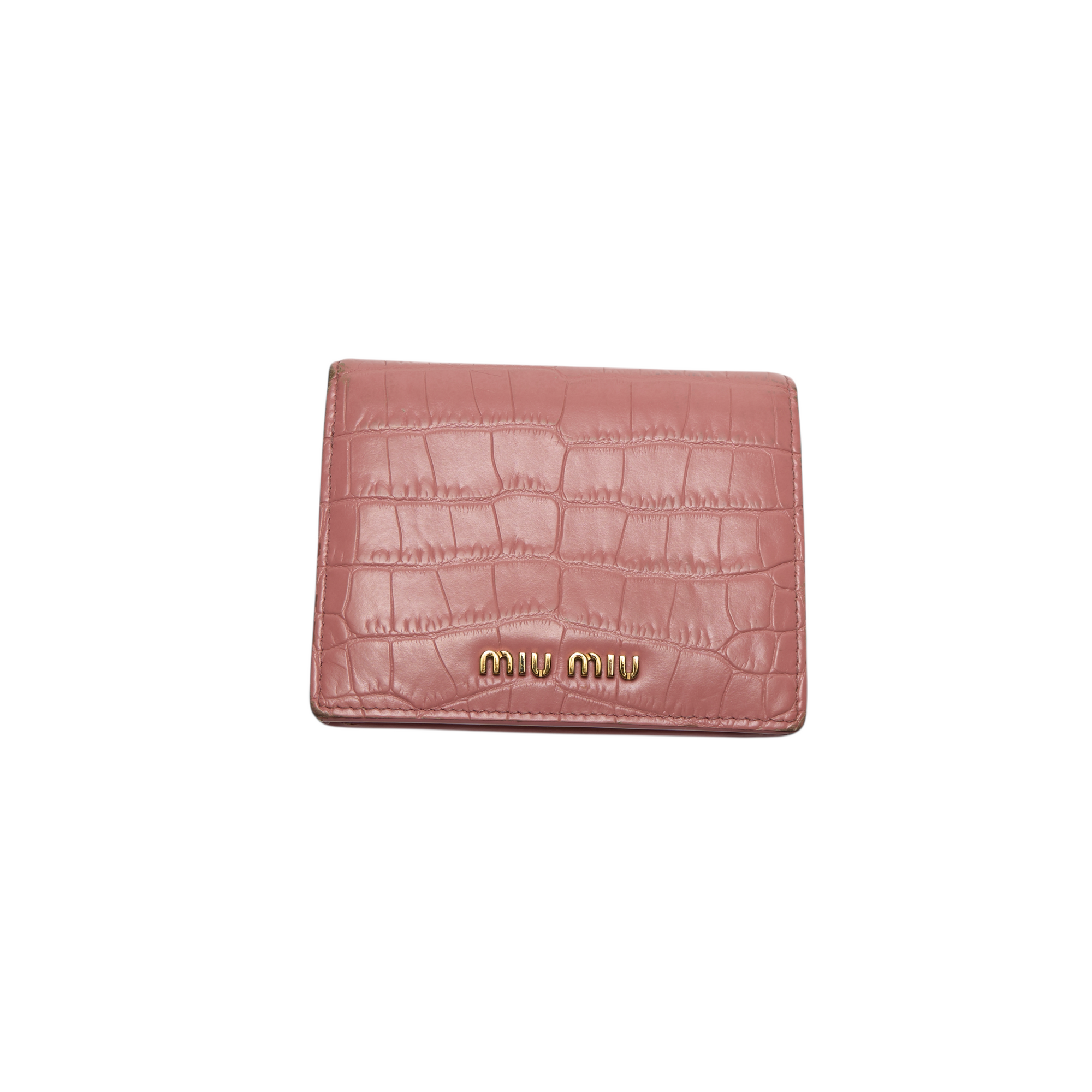 miu miu pink crocodile wallet