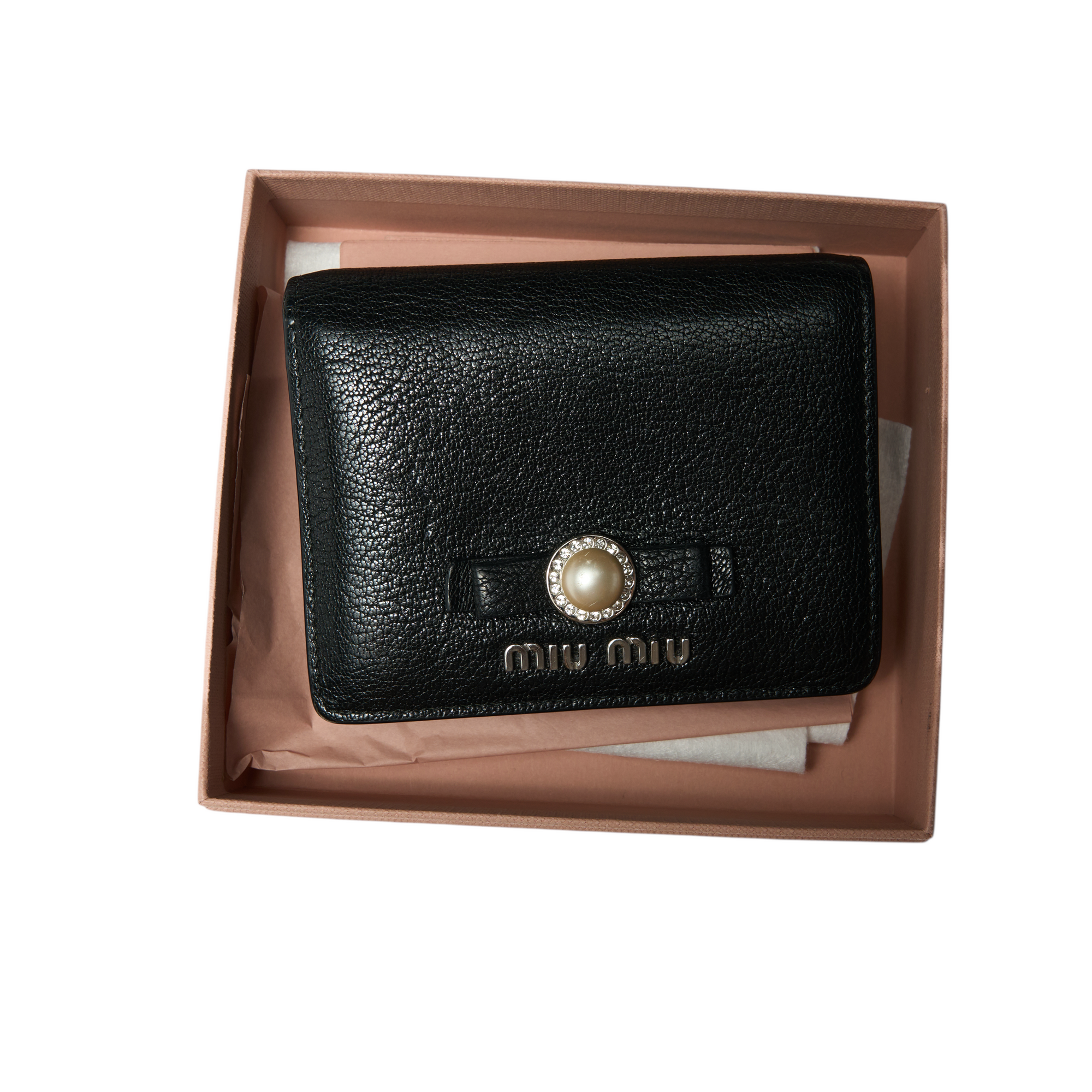 miu miu black bow wallet