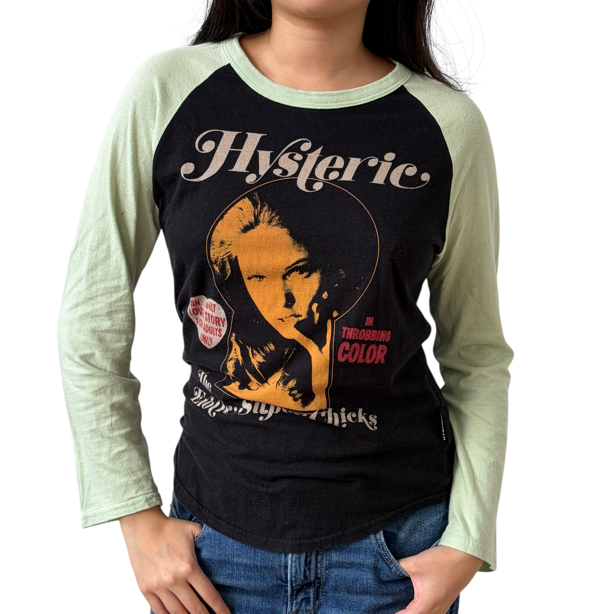 hysteric glamour 2000s sea green ringer long sleeve top