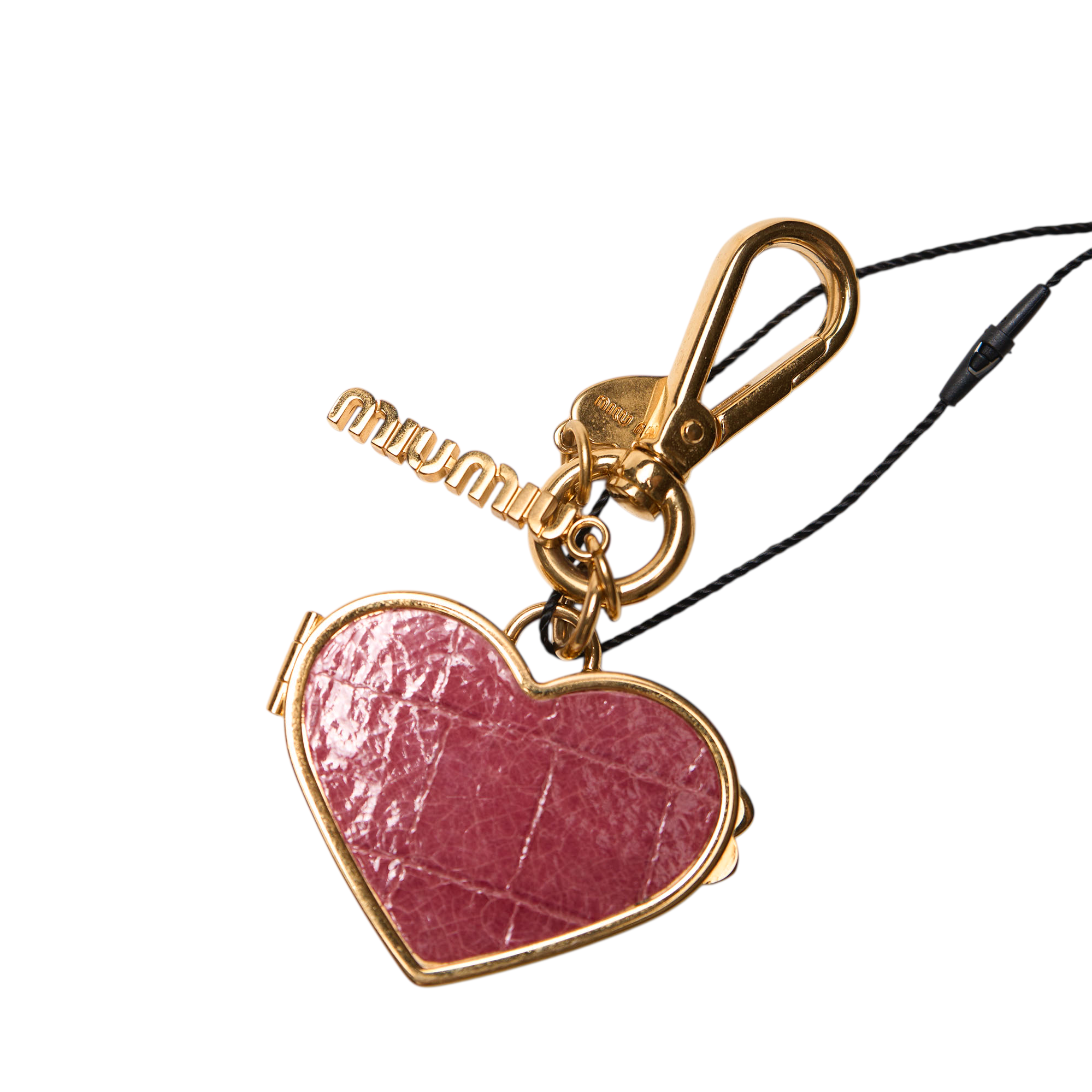 miu miu pink heart keychain