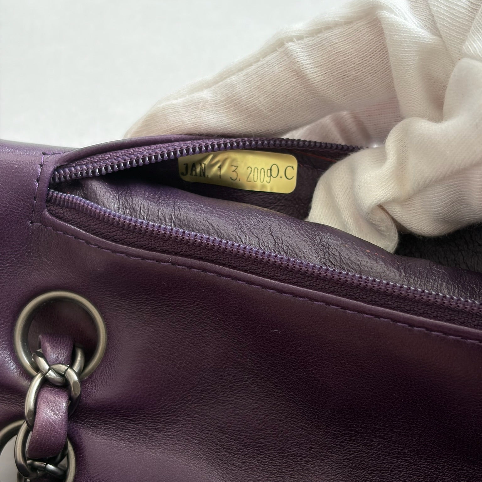 chanel purple classic flap bag