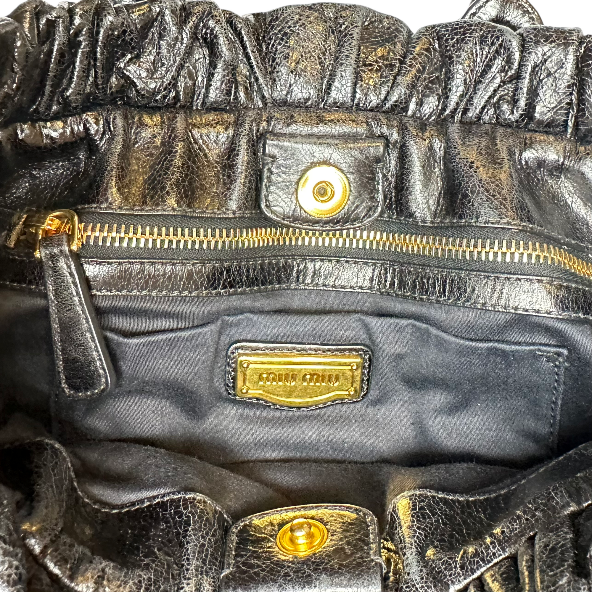 miu miu 2000s black vitello shoulder bag