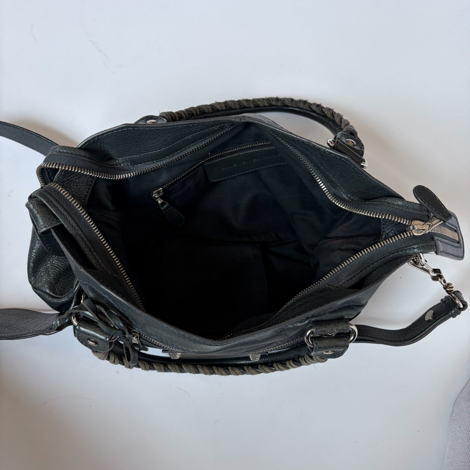 balenciaga 2000s dark gray town bag