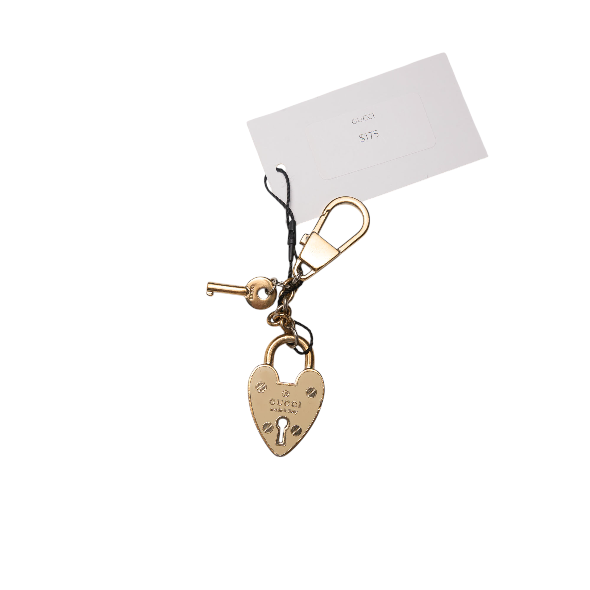 gucci gold heart lock keychain