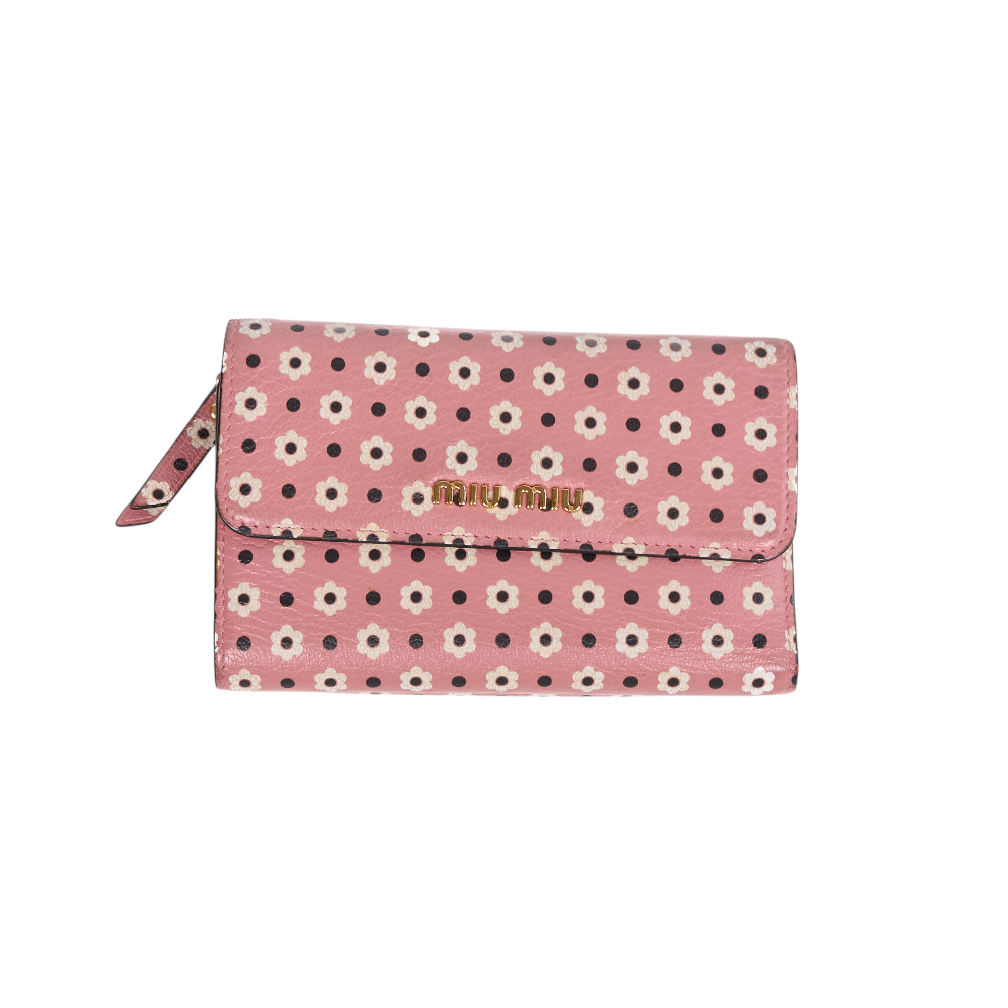 miu miu pink flower wallet