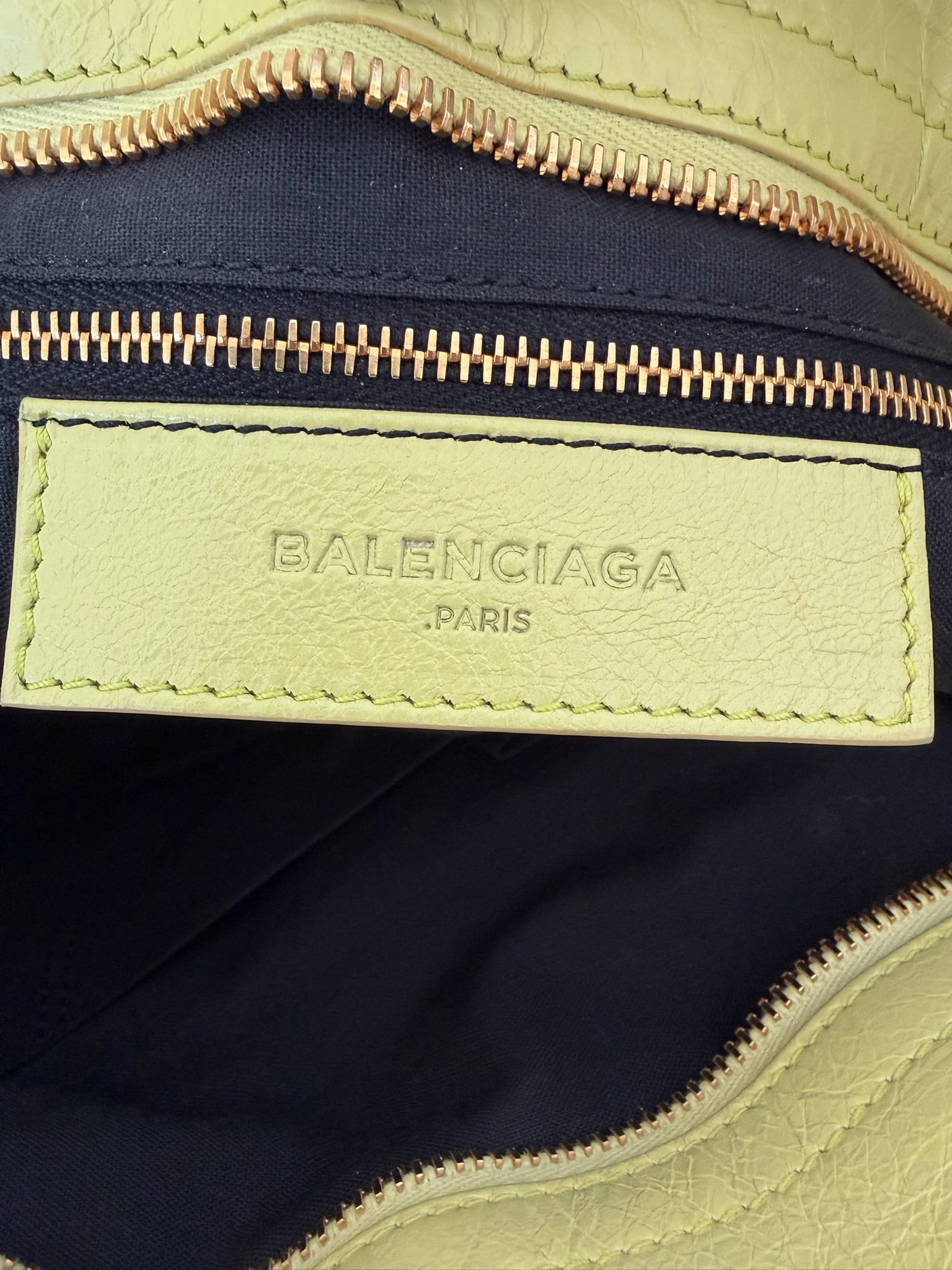 balenciaga 2010s neon yellow city bag