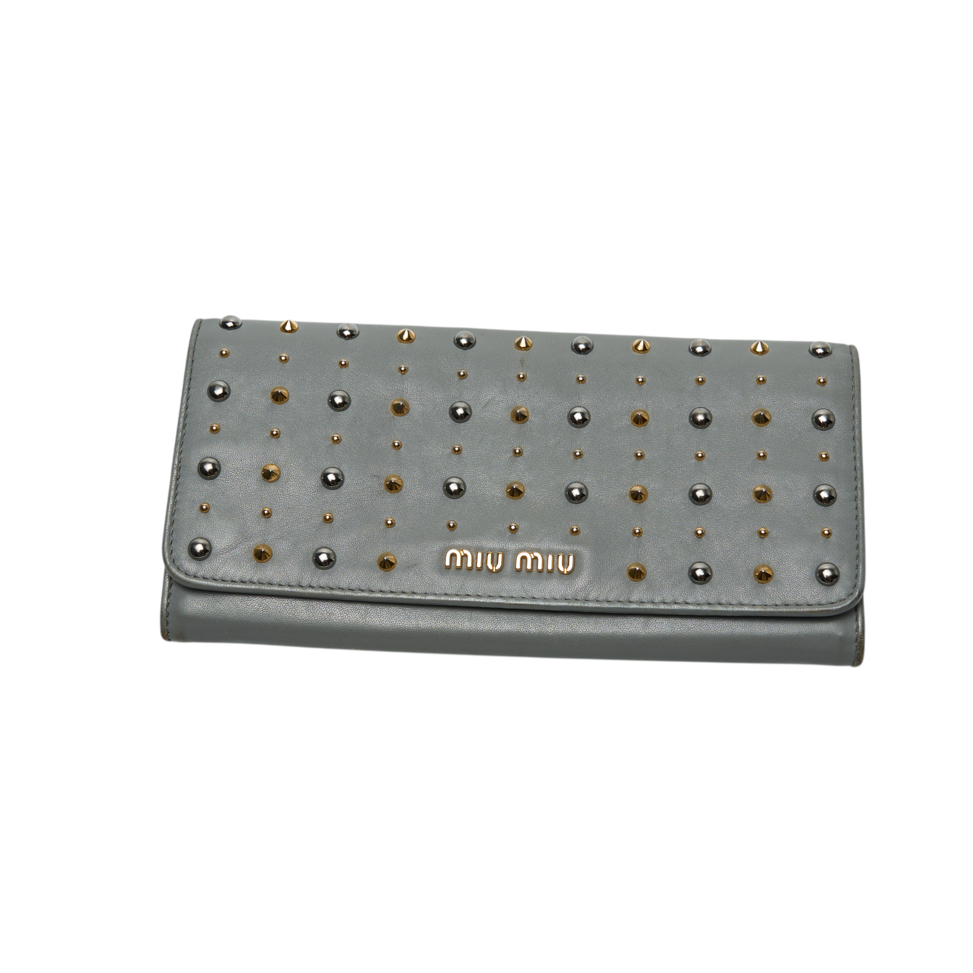 miu miu 2000s gray long wallet