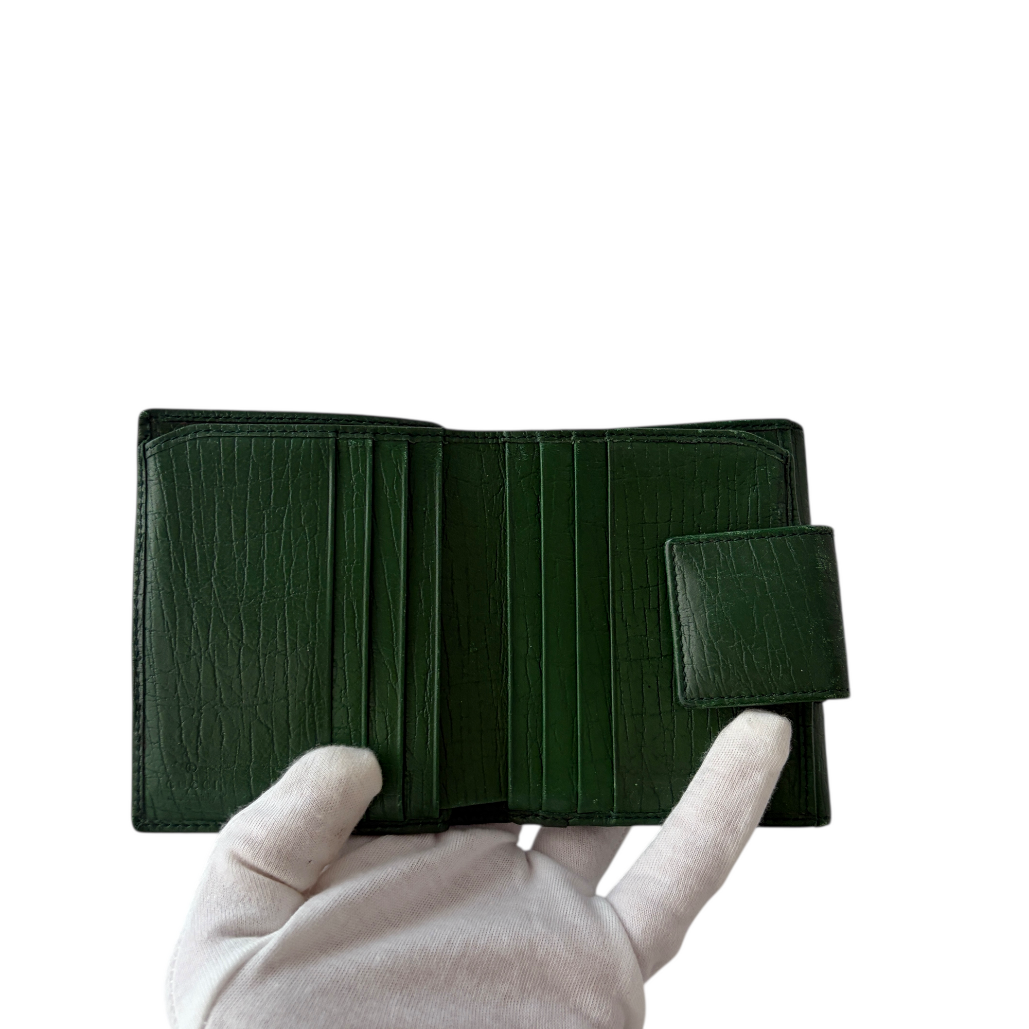 gucci 2000s green wallet