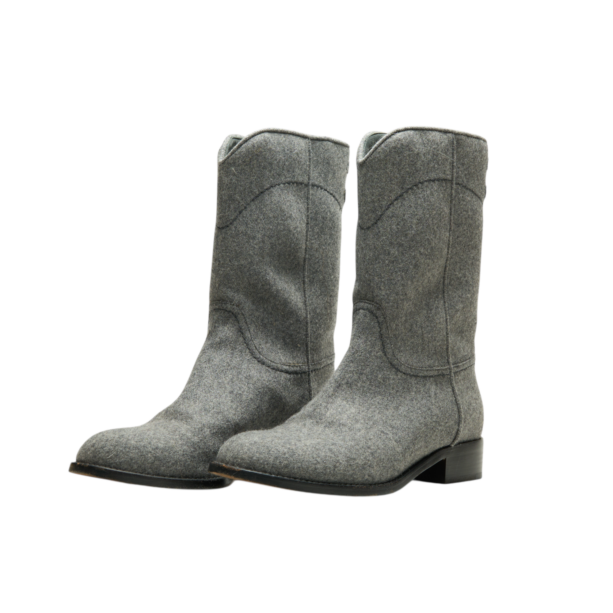 chanel 2000s gray boots