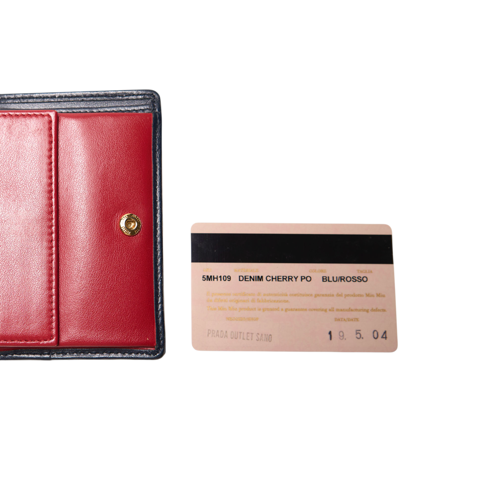 miu miu denim cherry wallet