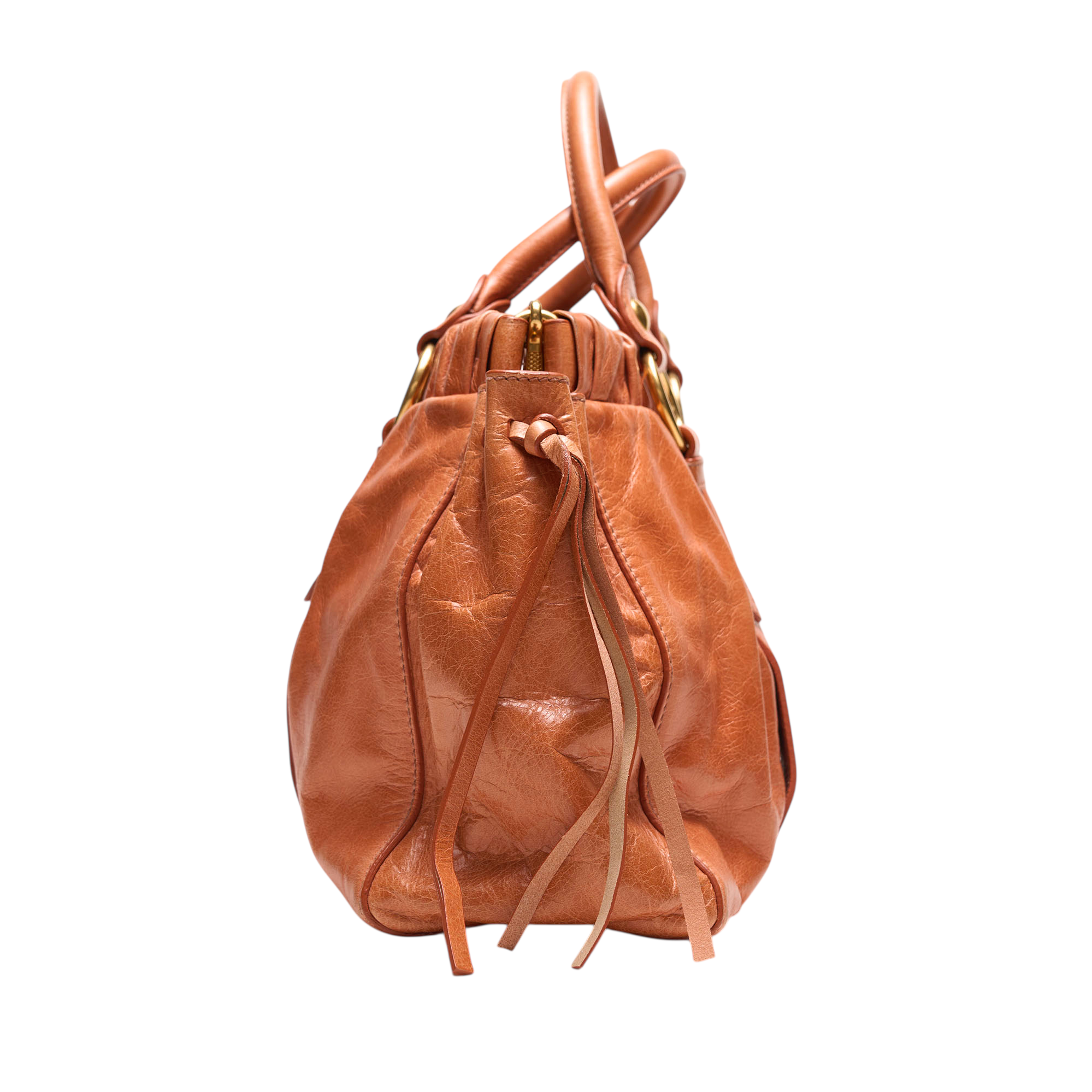 miu miu 2000s orange vitello bag