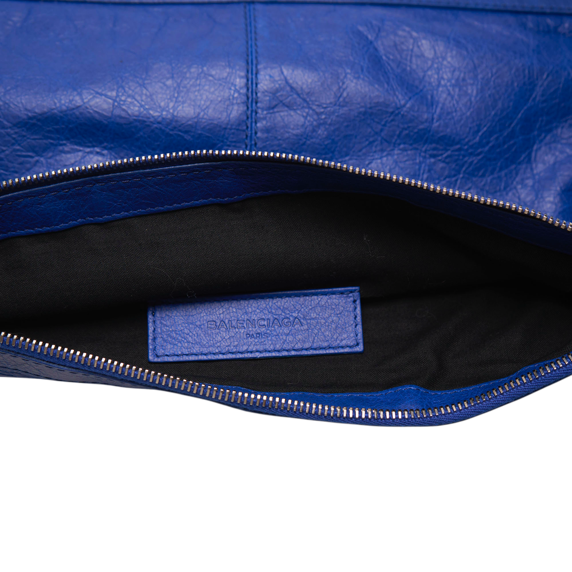 balenciaga 2000s blue city clutch bag