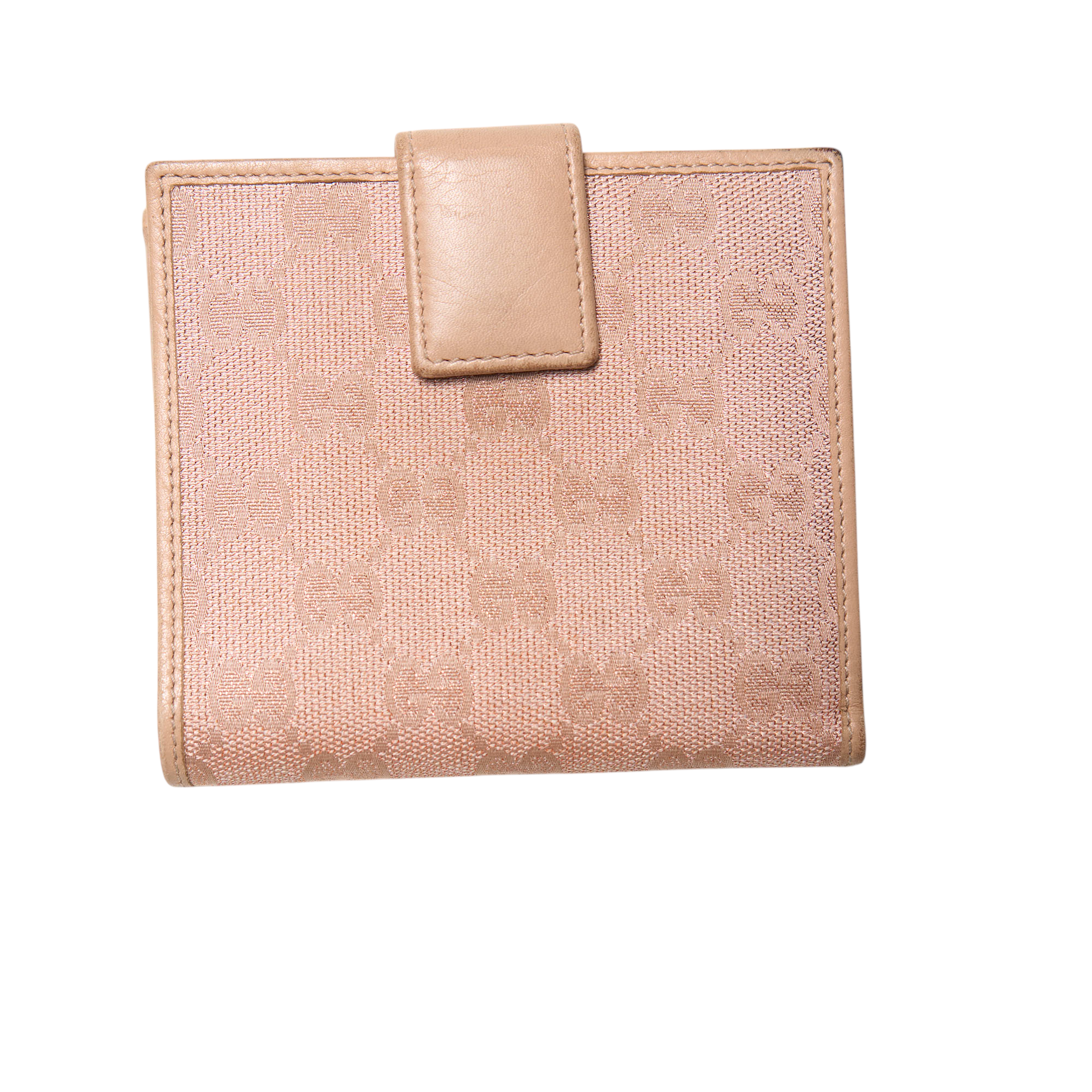 gucci 2000s tan heart wallet