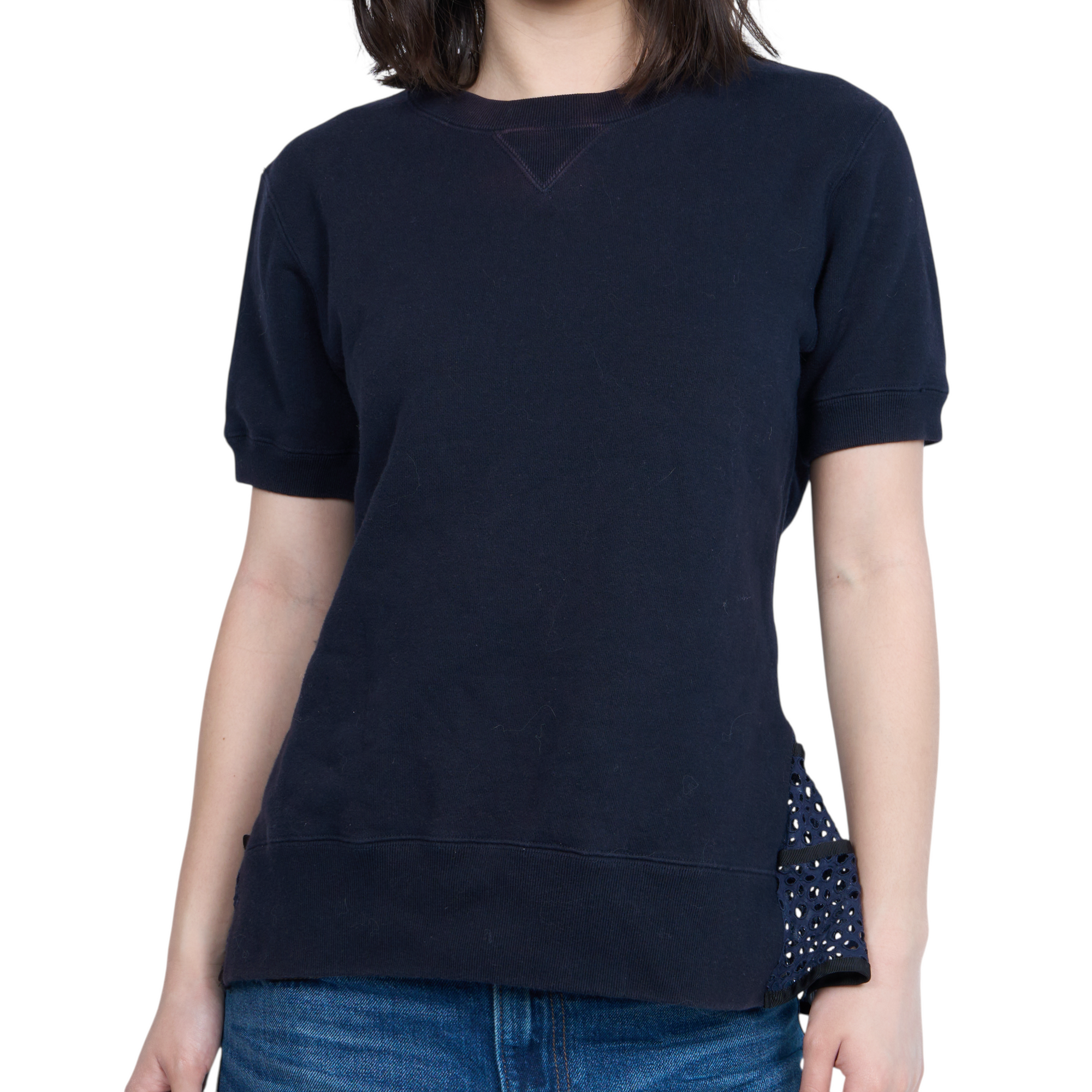 sacai blue lace top