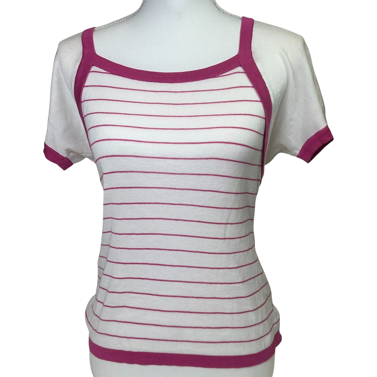 christian dior 2000s pink striped top