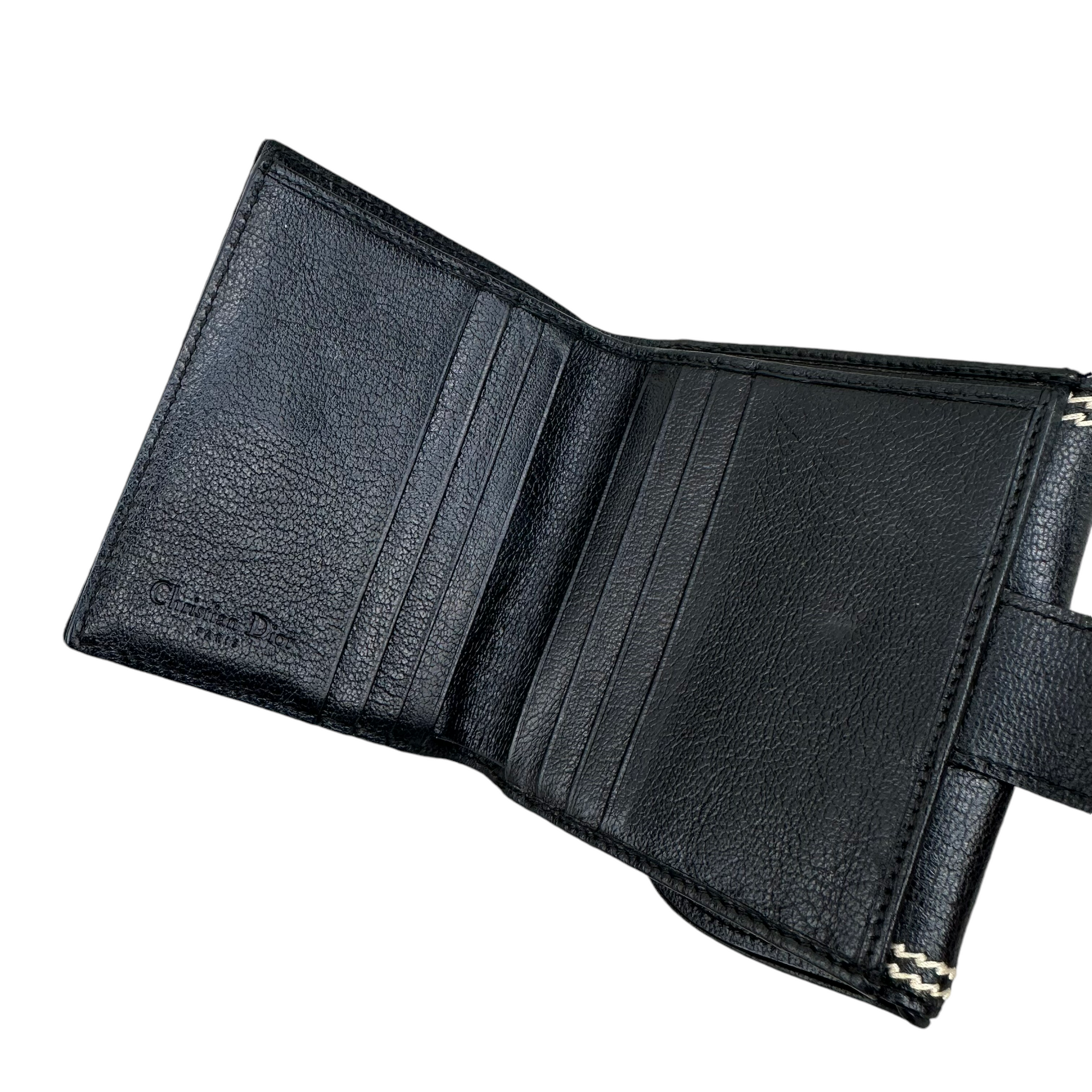 christian dior 2000s black trotter wallet