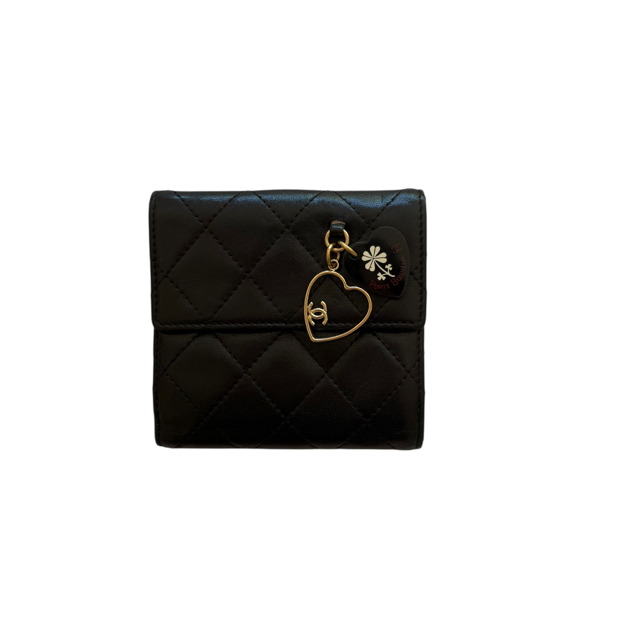 chanel 2000s black wallet