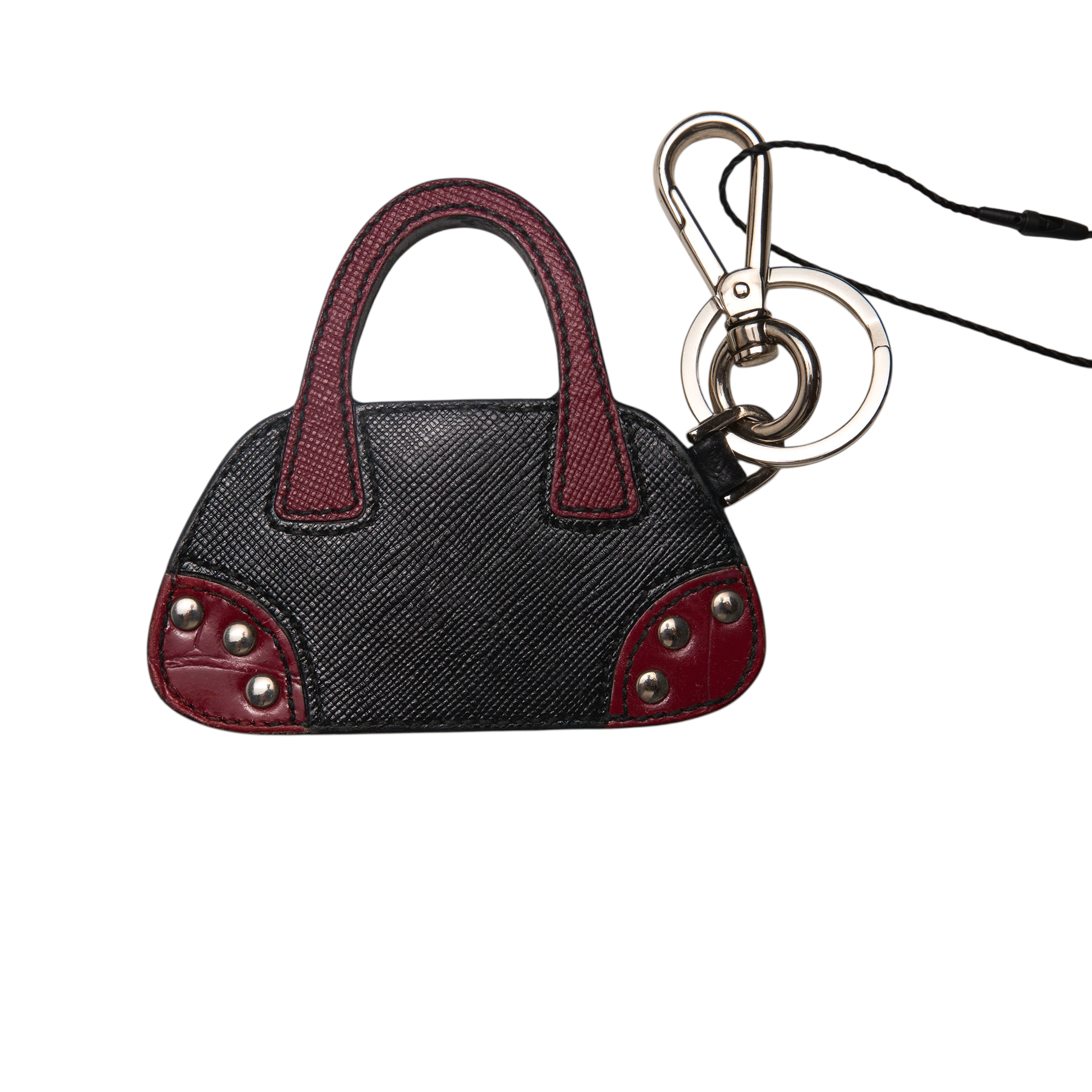 prada black bag keychain