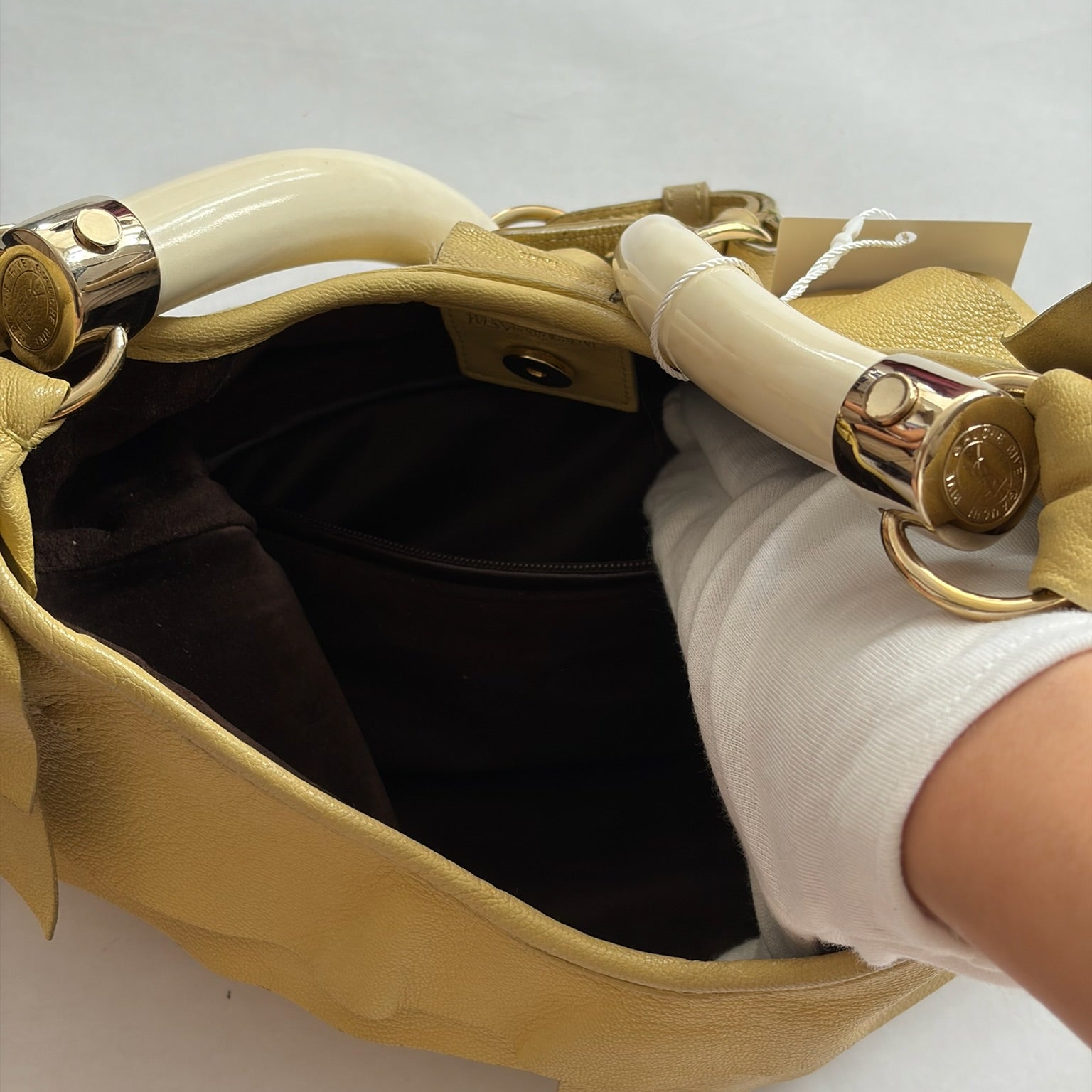 ysl 2000s yellow mombasa bag
