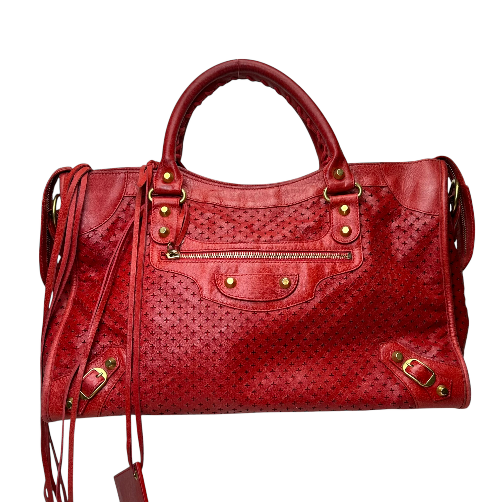 balenciaga red city bag