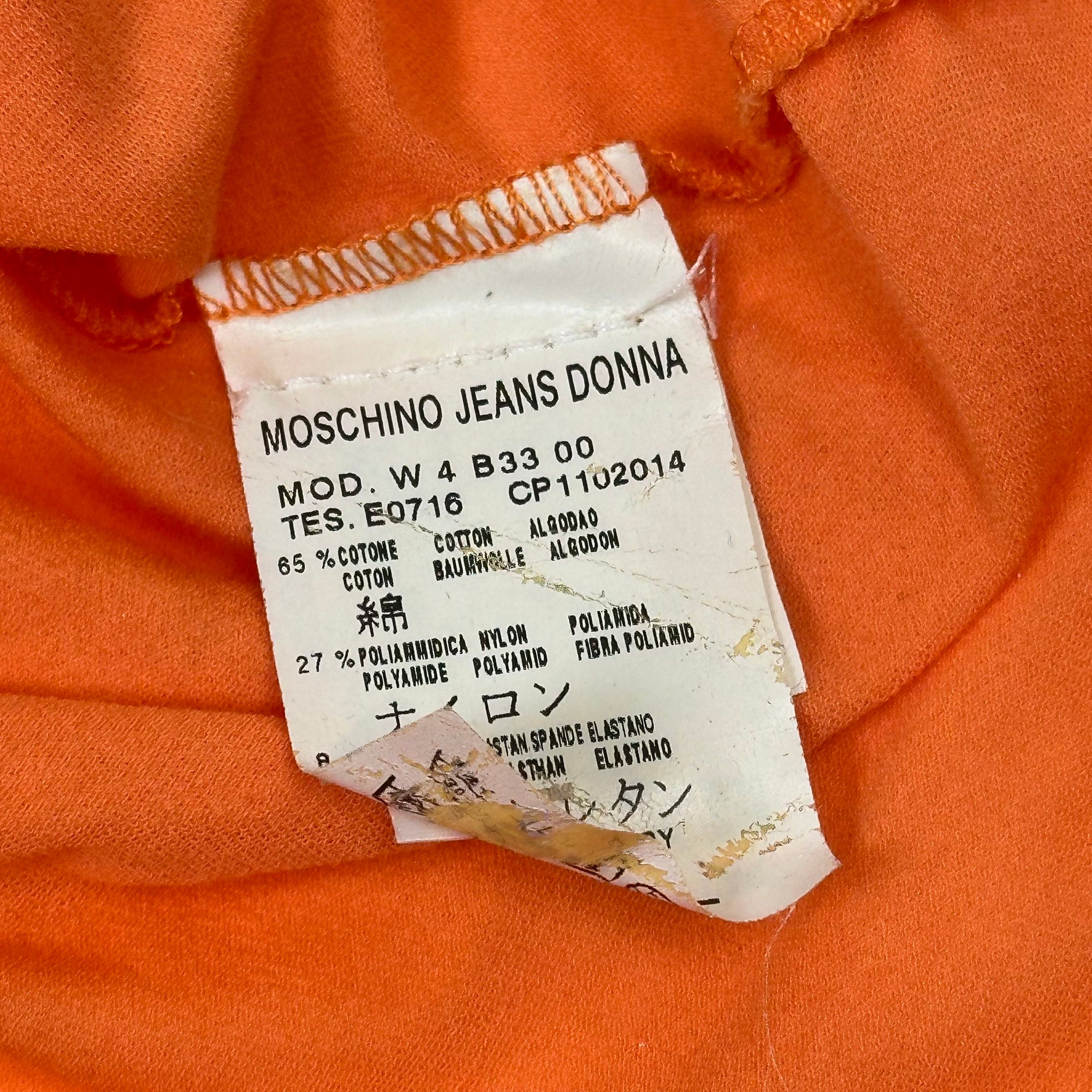 moschino 2000s orange tank top