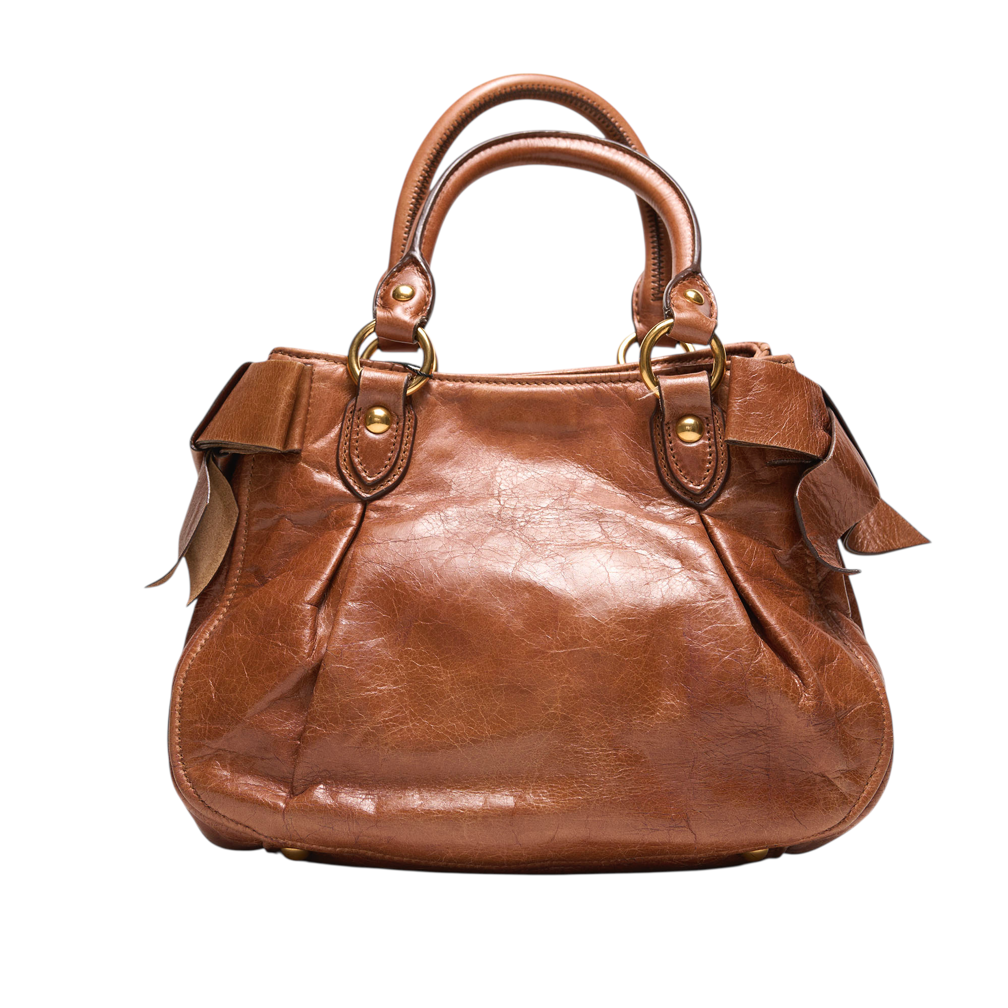 miu miu 2000s brown bow vitello bag