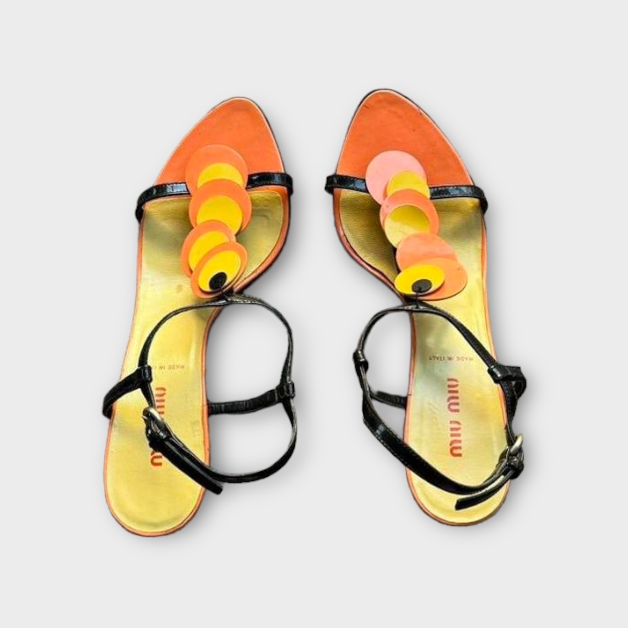 miu miu 2000s orange heels