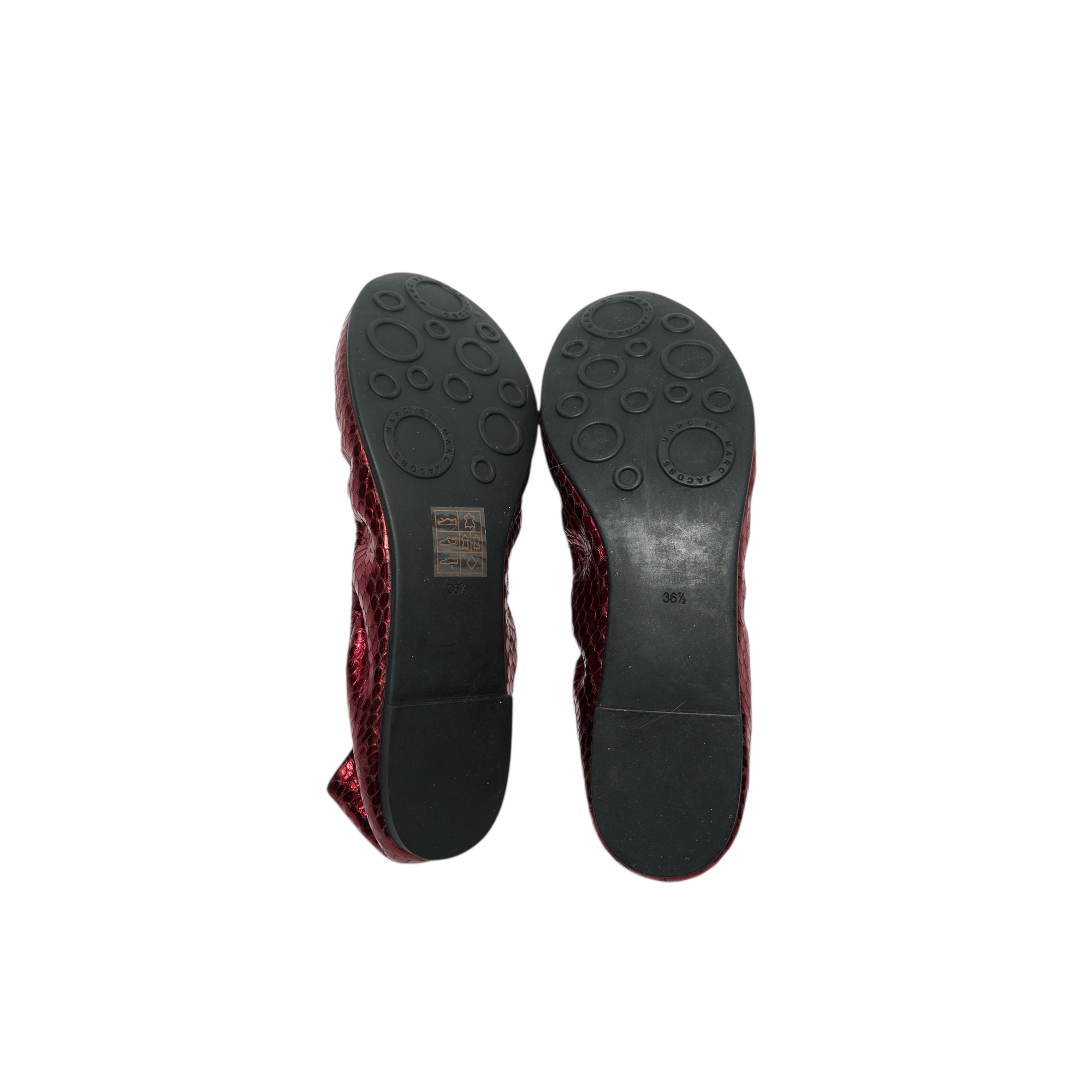 marc jacobs 2000s red python flats
